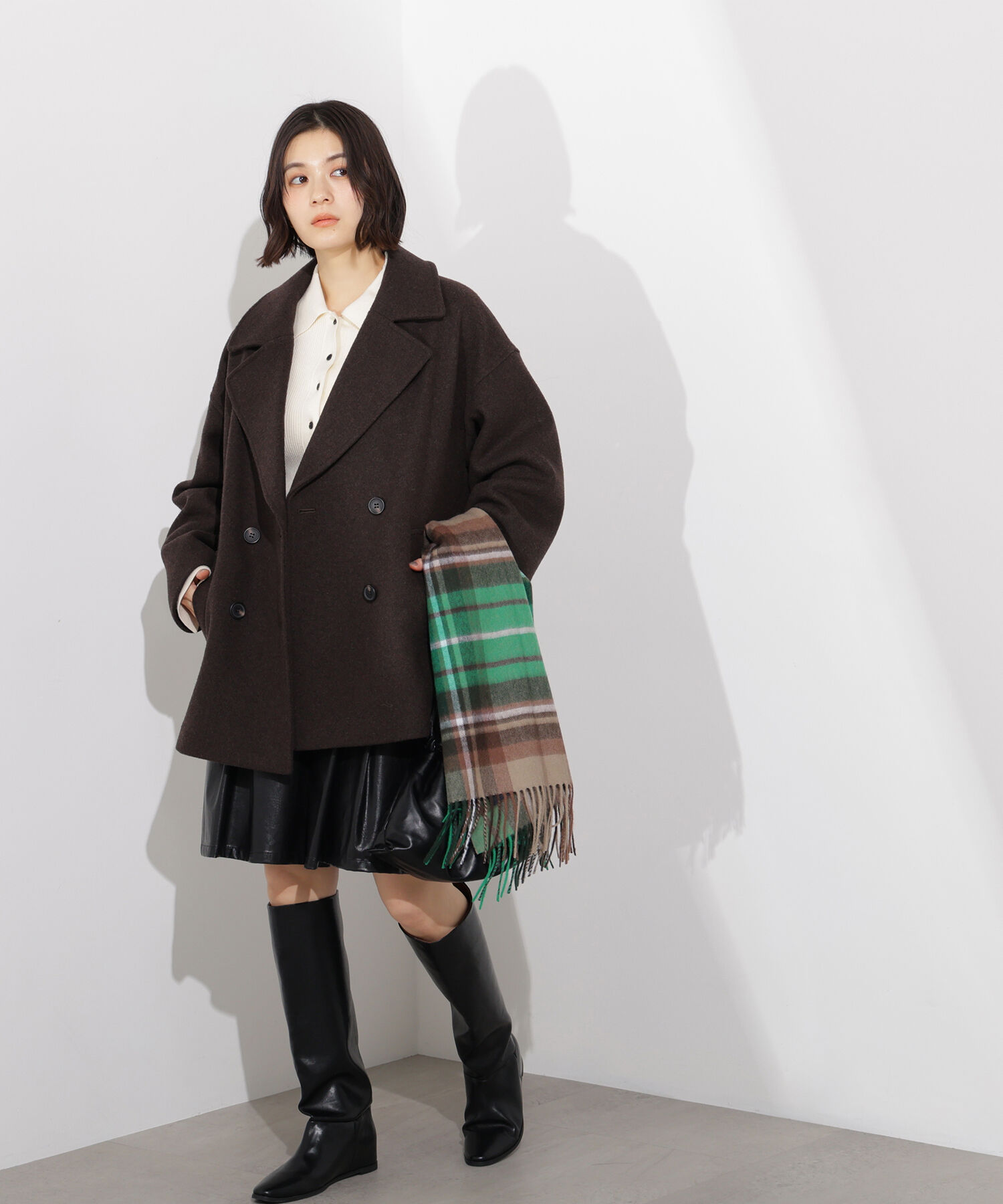  「ミドルPコート《ブラウン&times;ゴールドボタン：LUMINE・LUCUA・official site限定》」|ブルゾン・スタジャン|