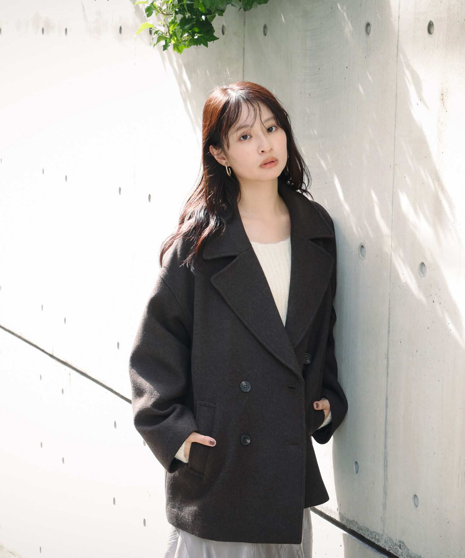  「ミドルPコート《ブラウン&times;ゴールドボタン：LUMINE・LUCUA・official site限定》」|ブルゾン・スタジャン|