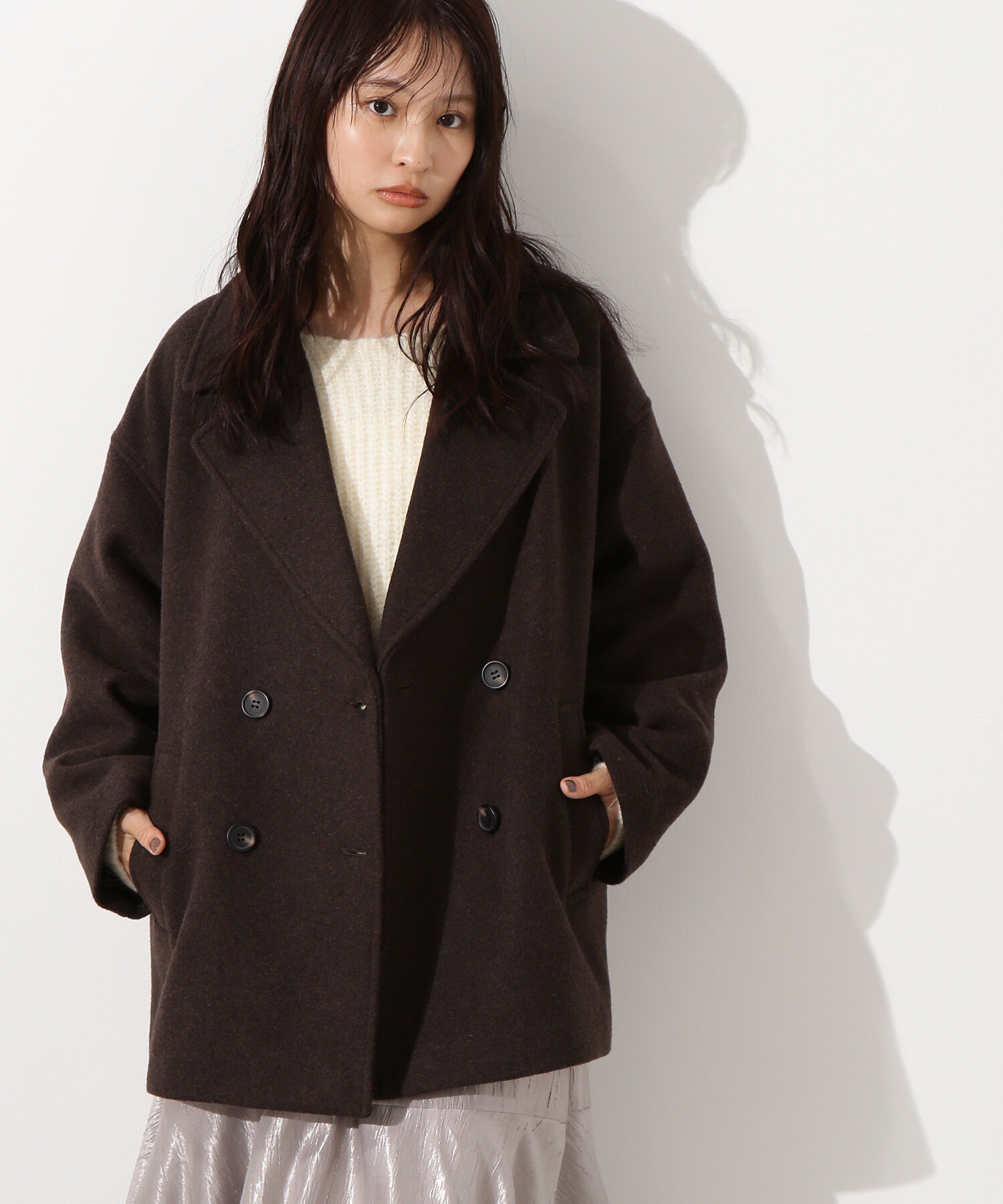  「ミドルPコート《ブラウン&times;ゴールドボタン：LUMINE・LUCUA・official site限定》」|ブルゾン・スタジャン|