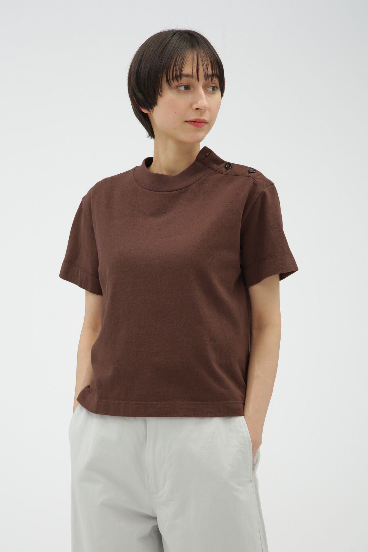 MHL.「WORN LIGHT COTTON JERSEY」|Tシャツ・カットソー|MOCHA3