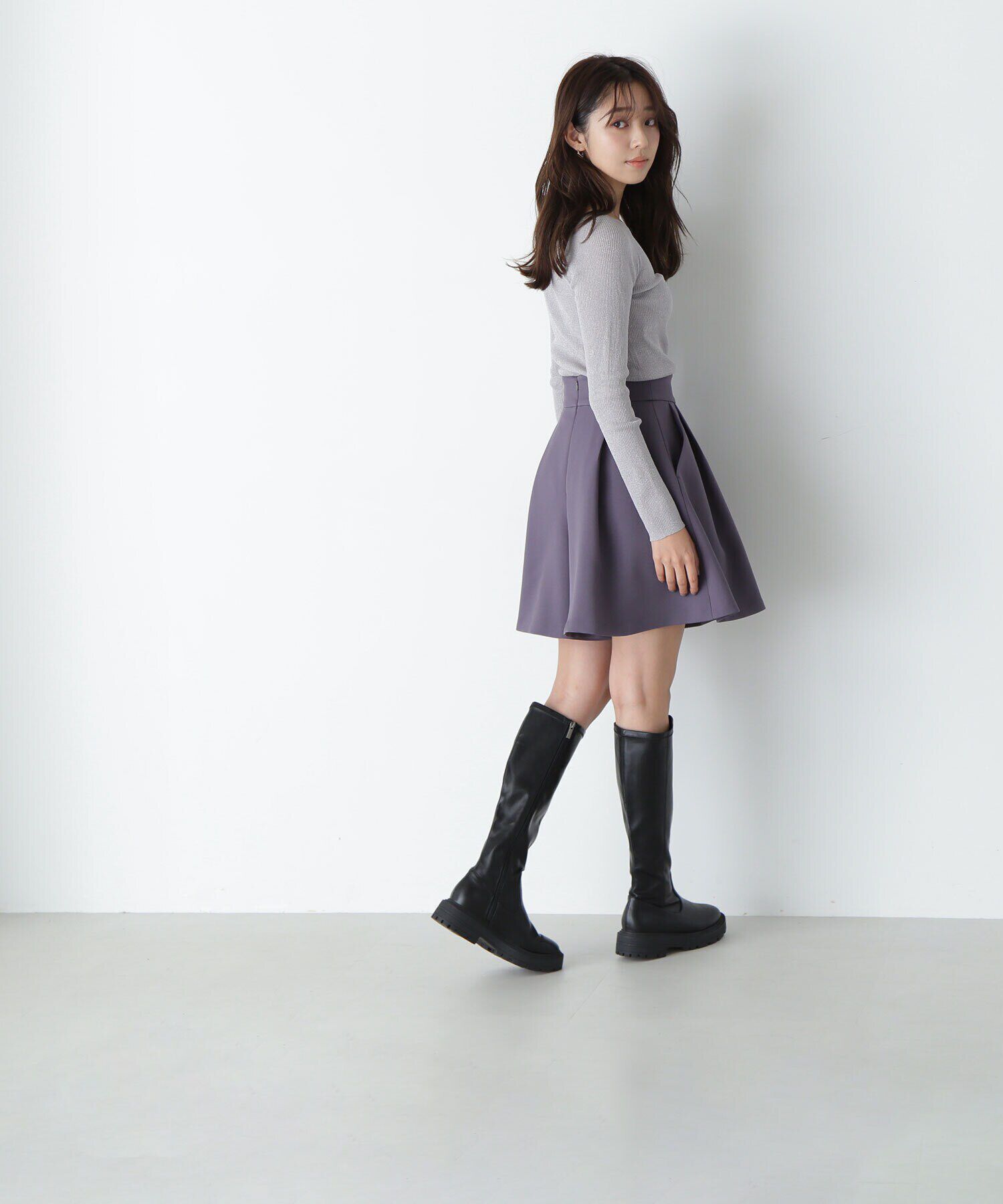  「ツイルフレアショートパンツ」|その他|グレー