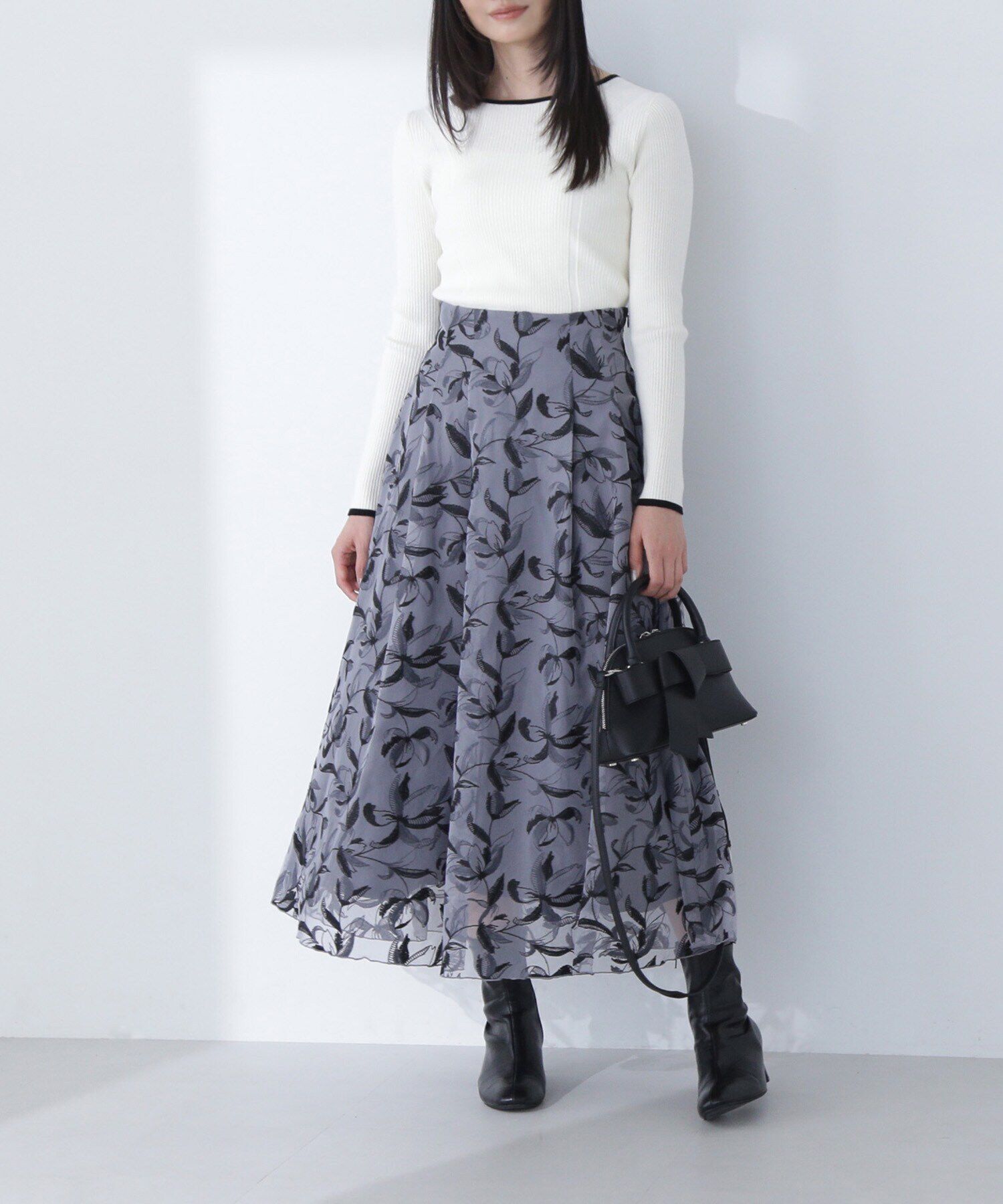  「チュール刺繍レーススカート」|スカート|