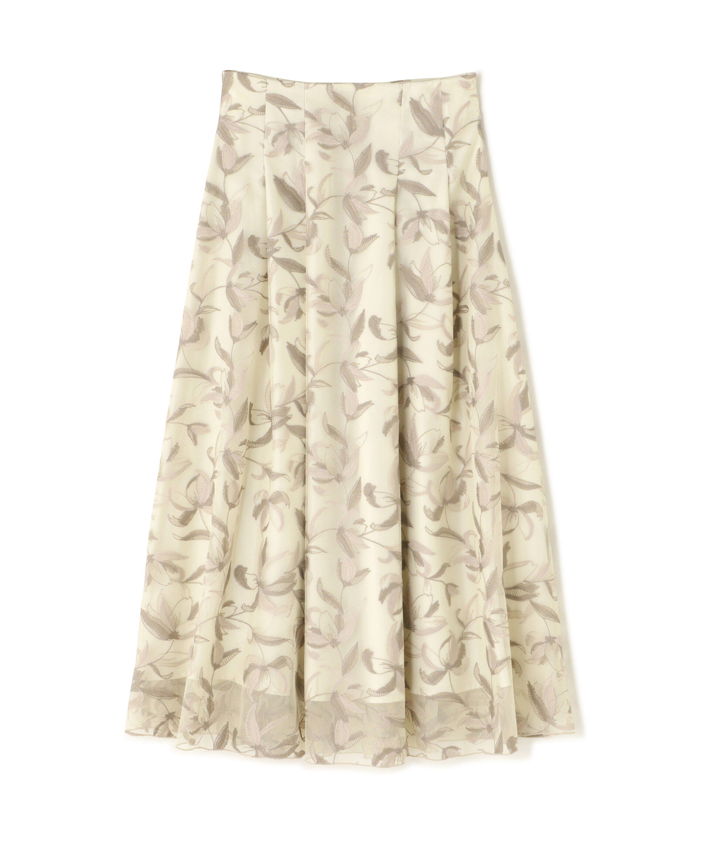  「チュール刺繍レーススカート」|スカート|