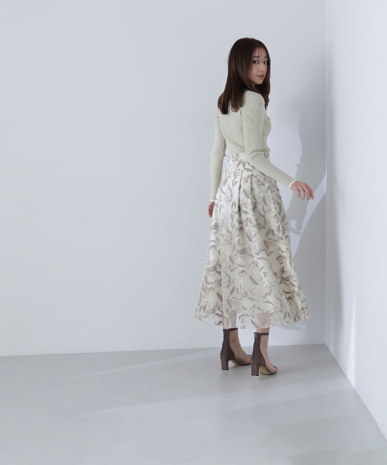  「チュール刺繍レーススカート」|スカート|