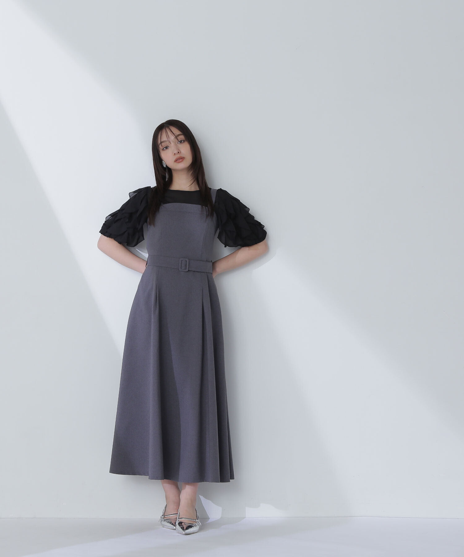  「ベルテッドジャンスカ」|ワンピース|チャコール1