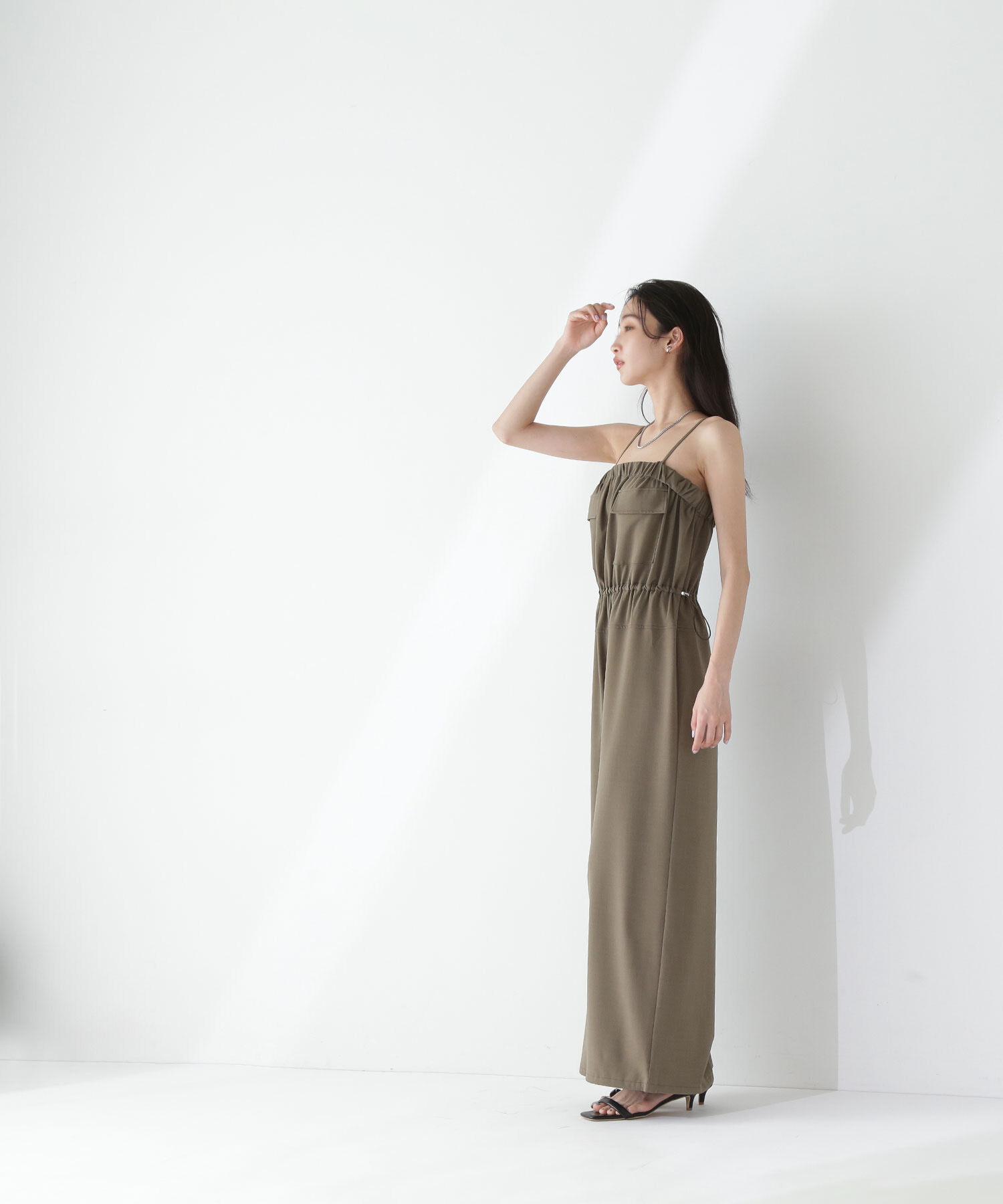  「ダブルポケットギャザーオールインワン」|ワンピース|