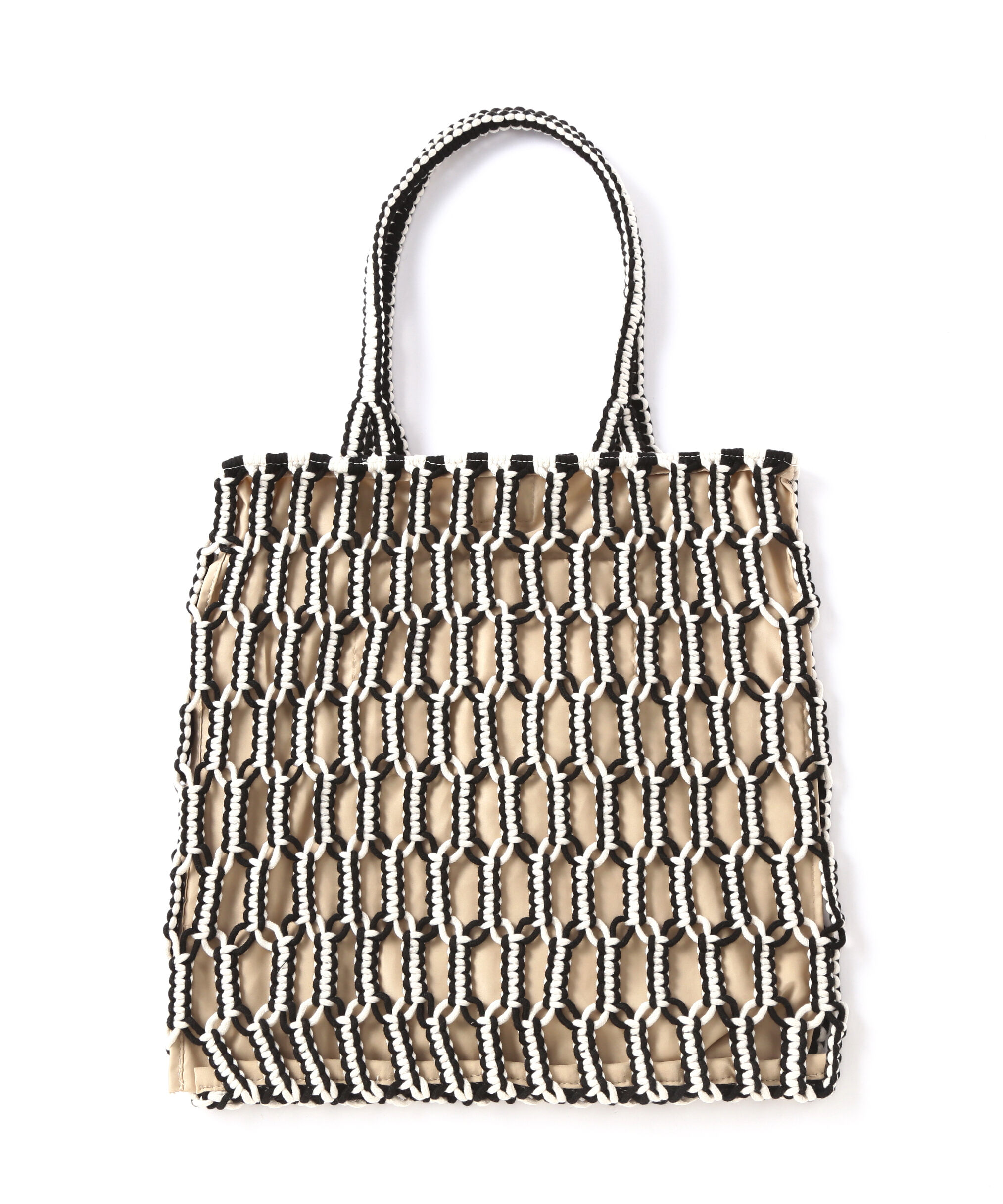  「バイカラーマクラメトートバッグ」|トートバッグ|