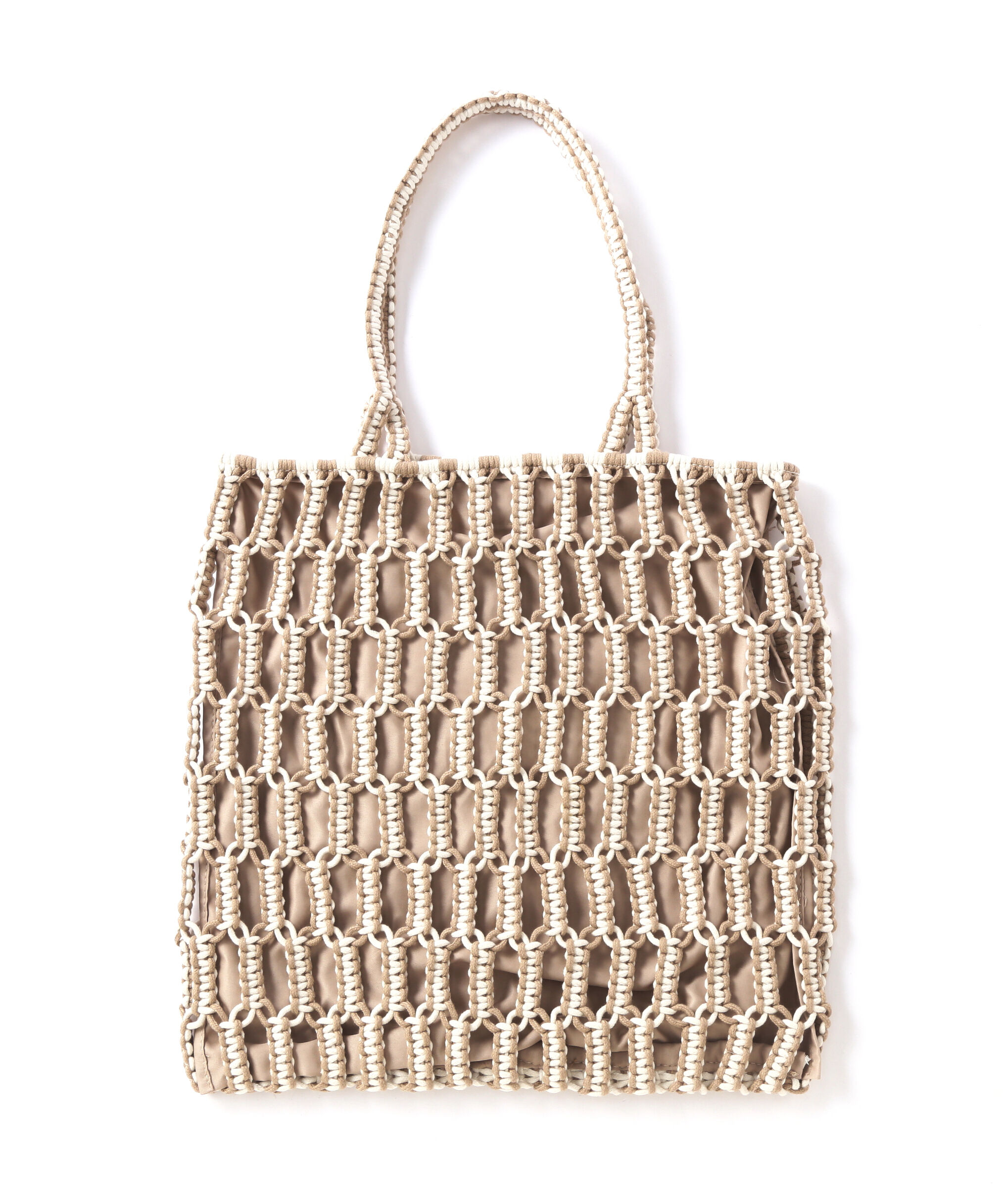  「バイカラーマクラメトートバッグ」|トートバッグ|