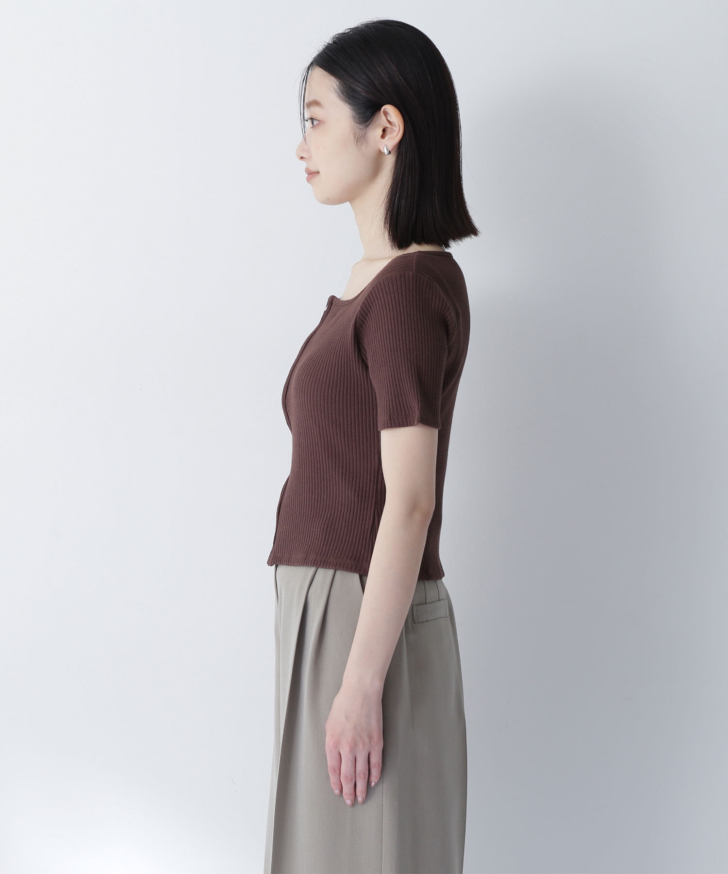  「コンパクトジップトップス」|Tシャツ・カットソー|