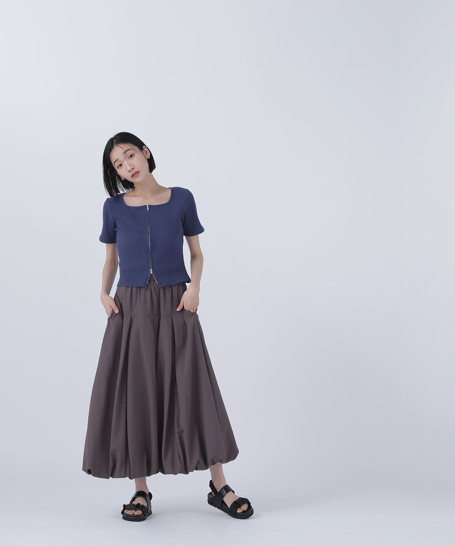  「コンパクトジップトップス」|Tシャツ・カットソー|