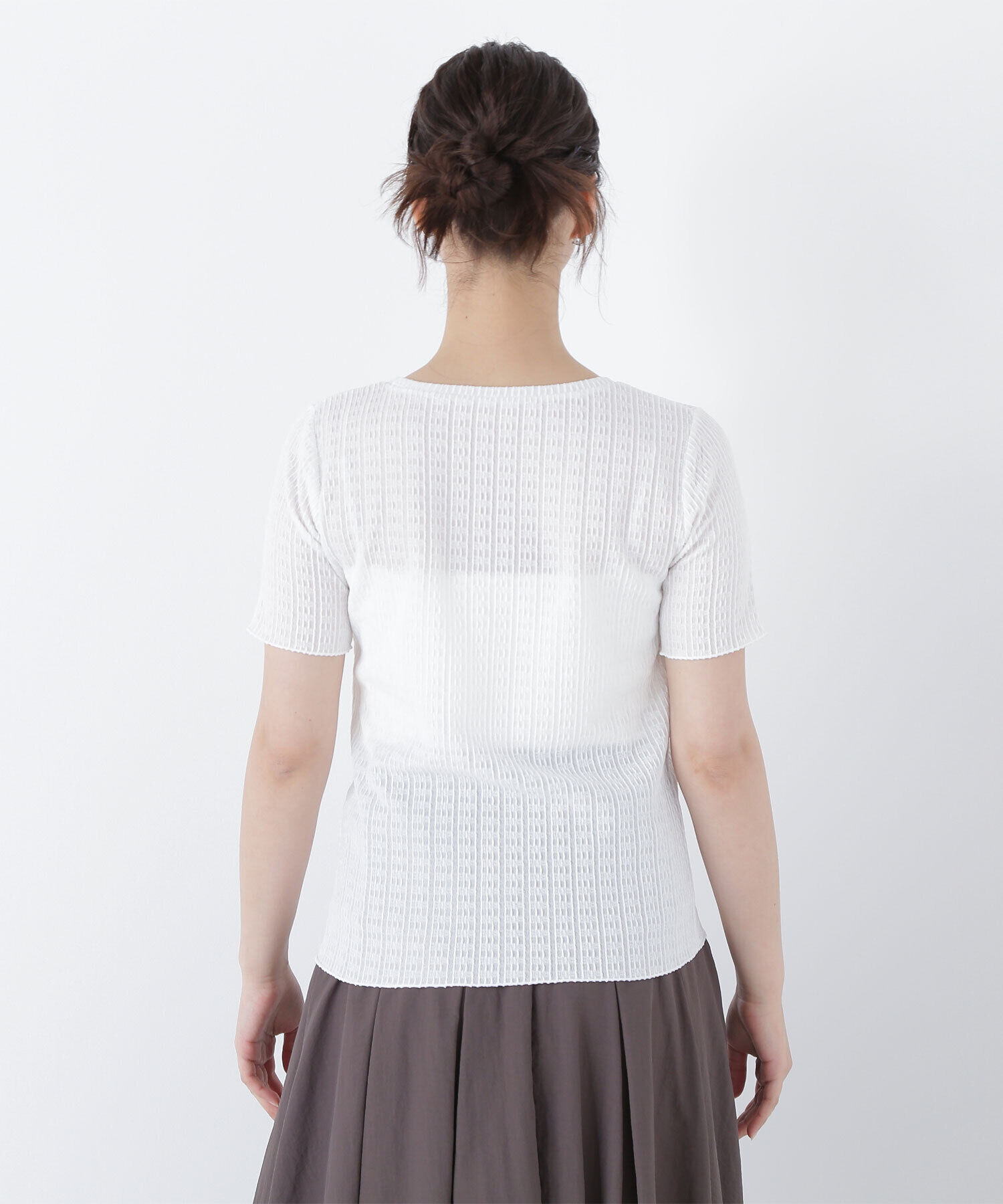  「ふくれジャガードコンパクトトップス」|Tシャツ・カットソー|