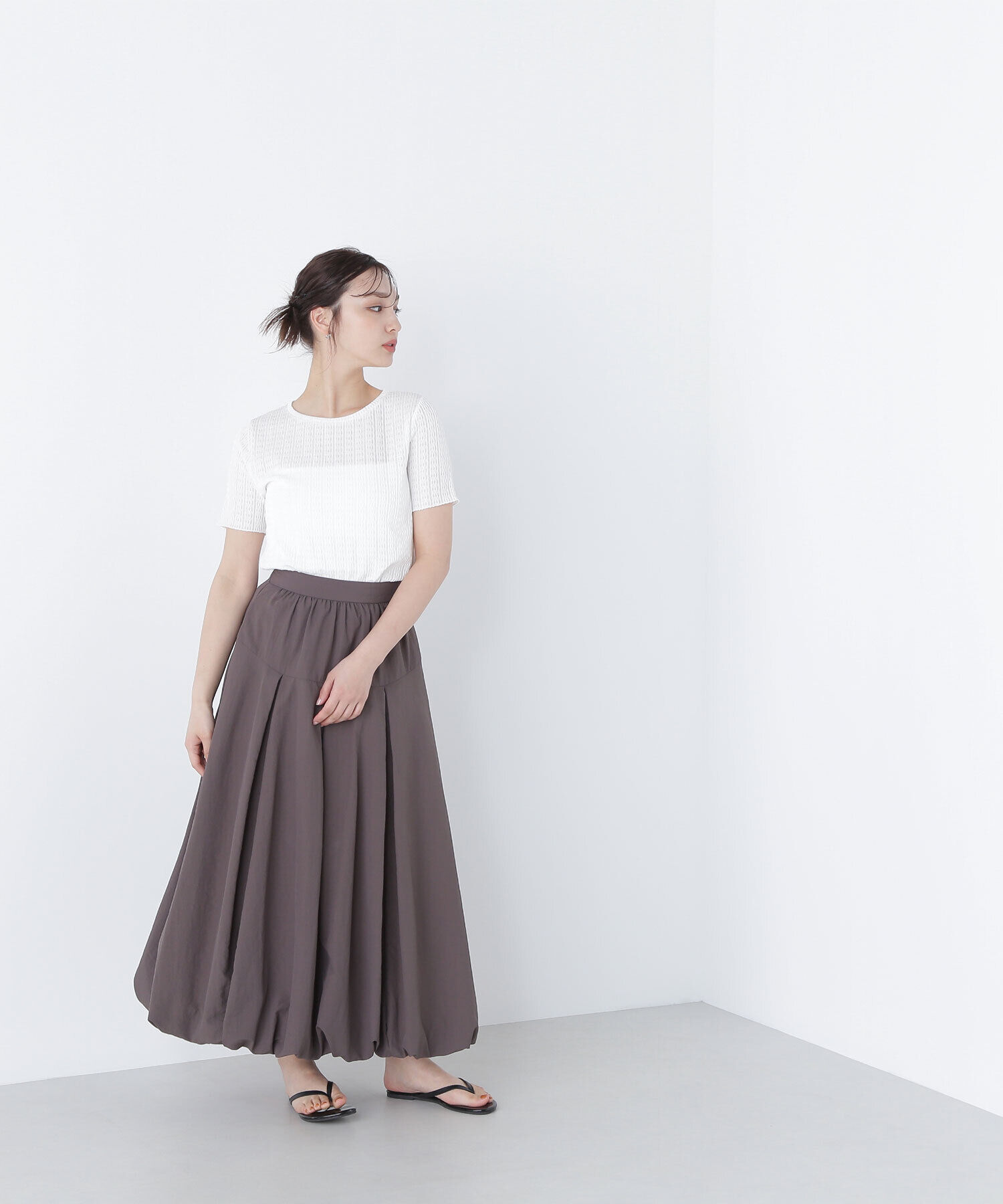  「ふくれジャガードコンパクトトップス」|Tシャツ・カットソー|