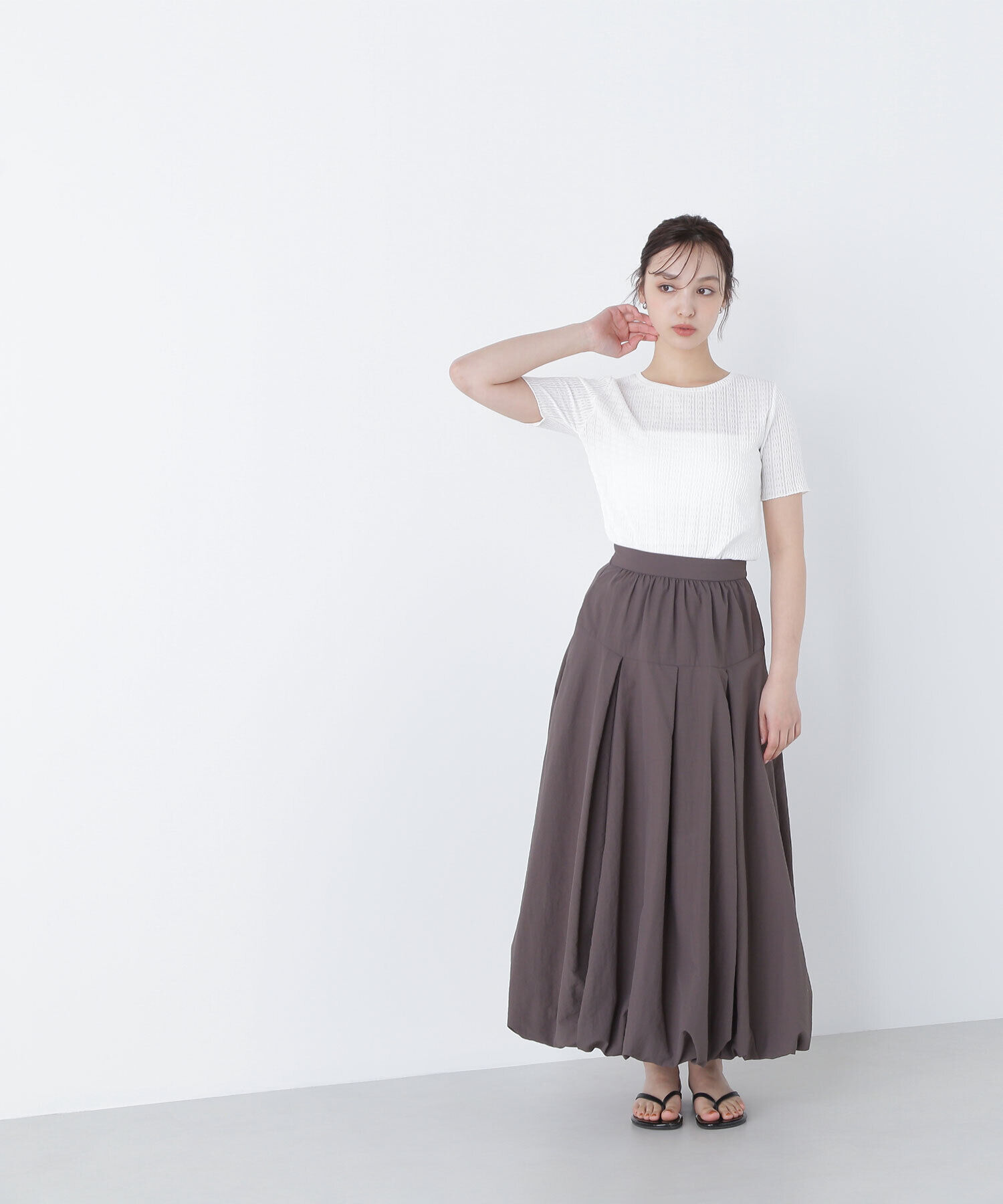  「ふくれジャガードコンパクトトップス」|Tシャツ・カットソー|