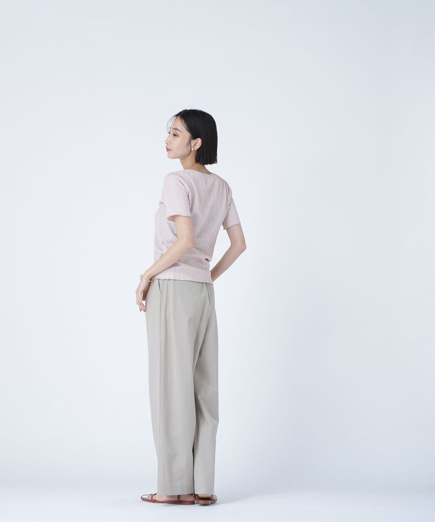  「ふくれジャガードコンパクトトップス」|Tシャツ・カットソー|