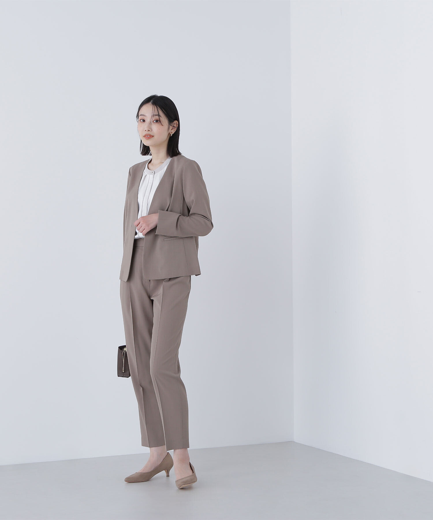  「バイカラートリミングブラウス」|シャツ・ブラウス|