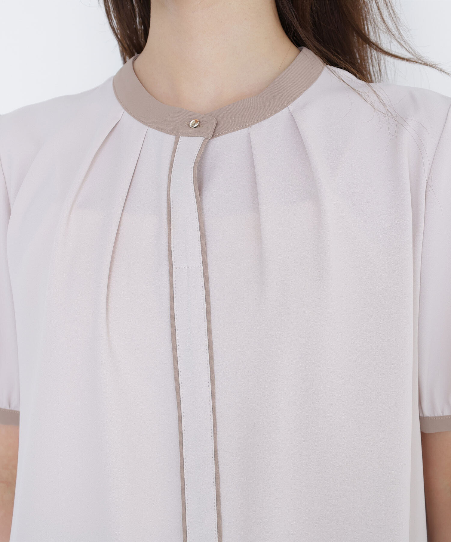  「バイカラートリミングブラウス」|シャツ・ブラウス|