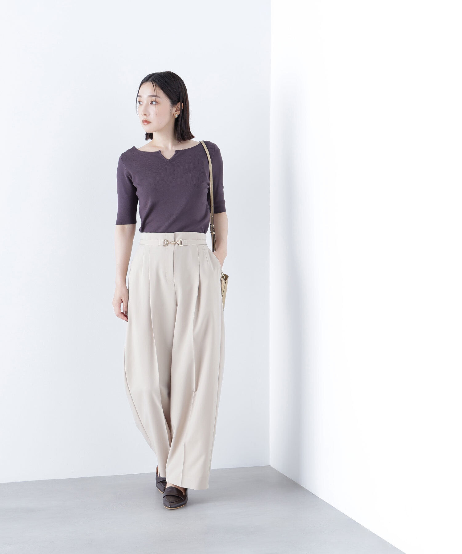  「総針ベーシックシリーズ キーネックニット」|ニット・セーター|