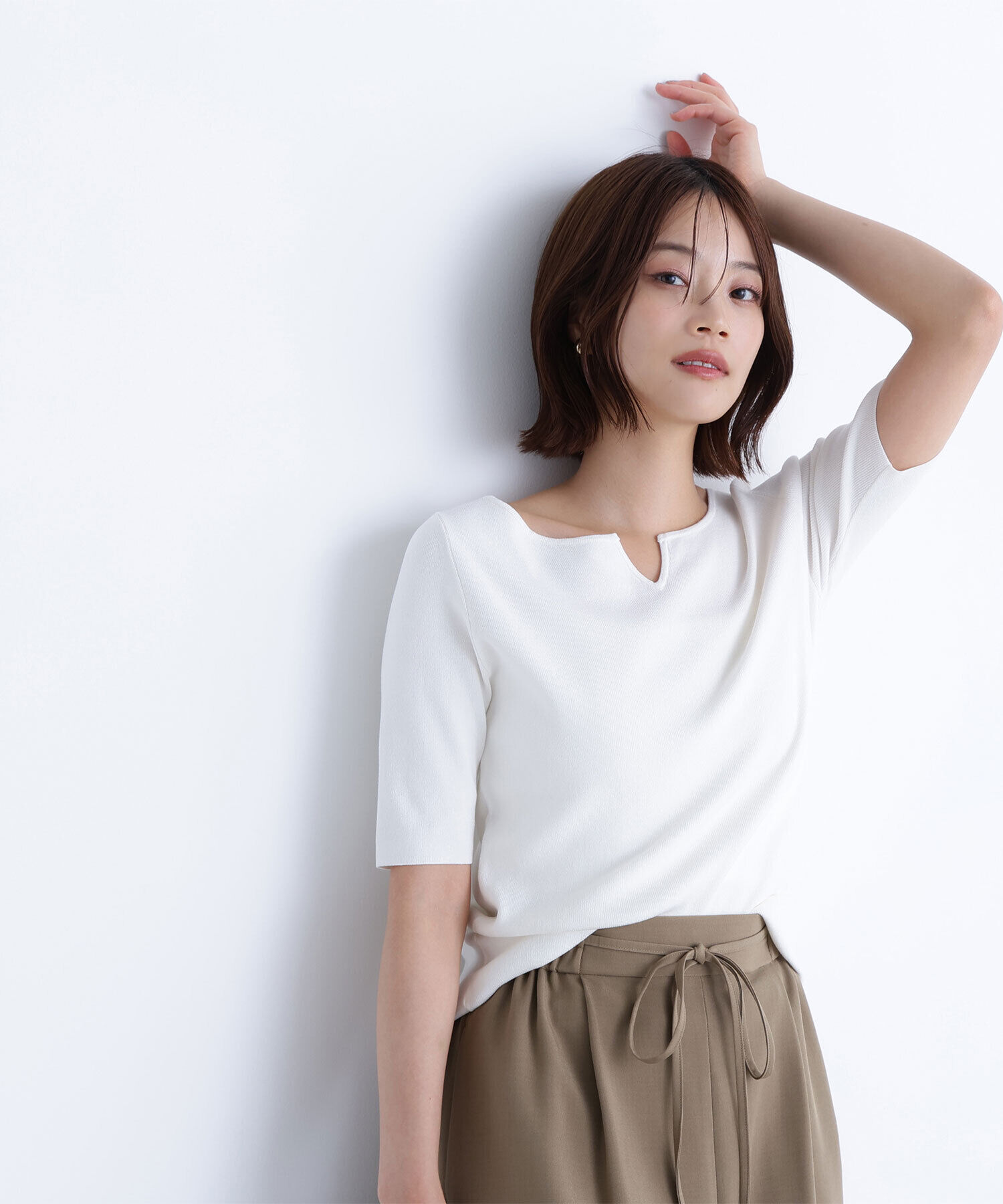  「総針ベーシックシリーズ キーネックニット」|ニット・セーター|