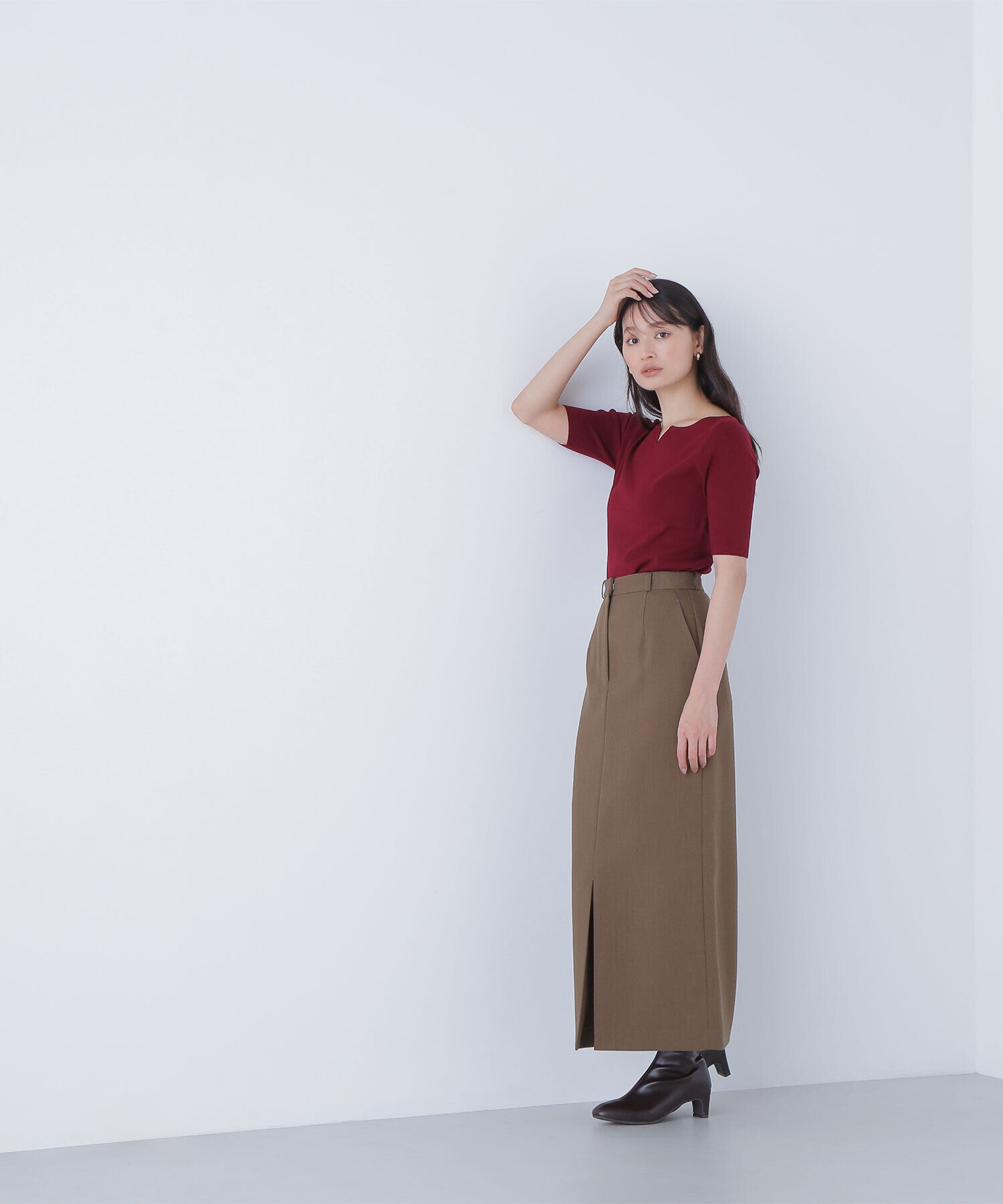  「総針ベーシックシリーズ キーネックニット」|ニット・セーター|