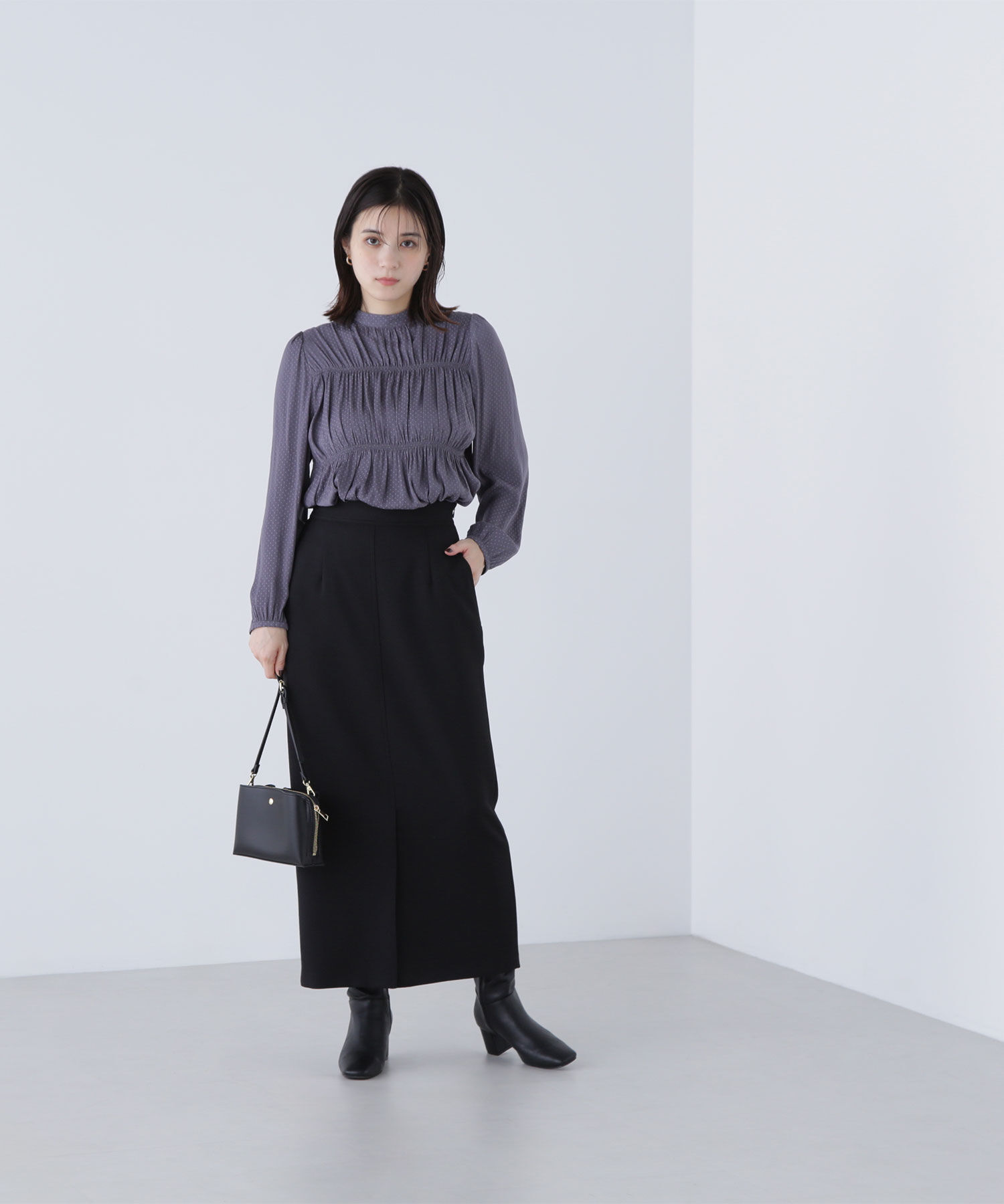  「シャーリングデザインブラウス」|シャツ・ブラウス|