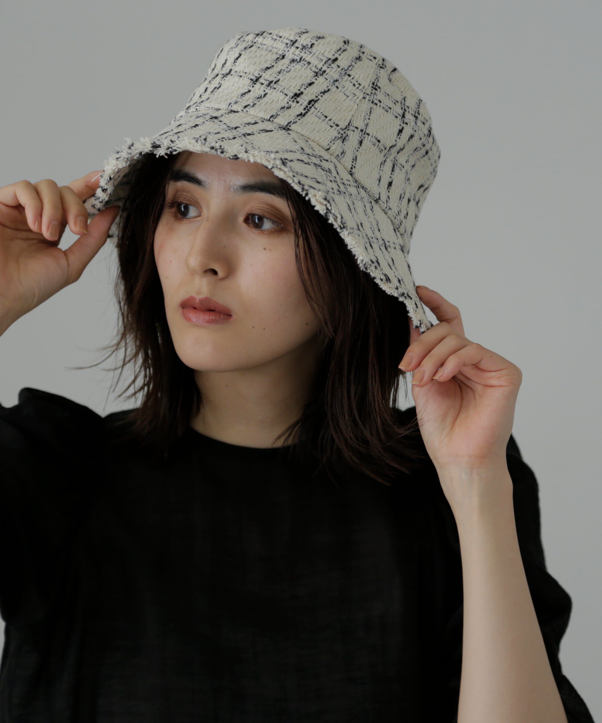  「ツイードハット」|ソックス|ホワイト柄1