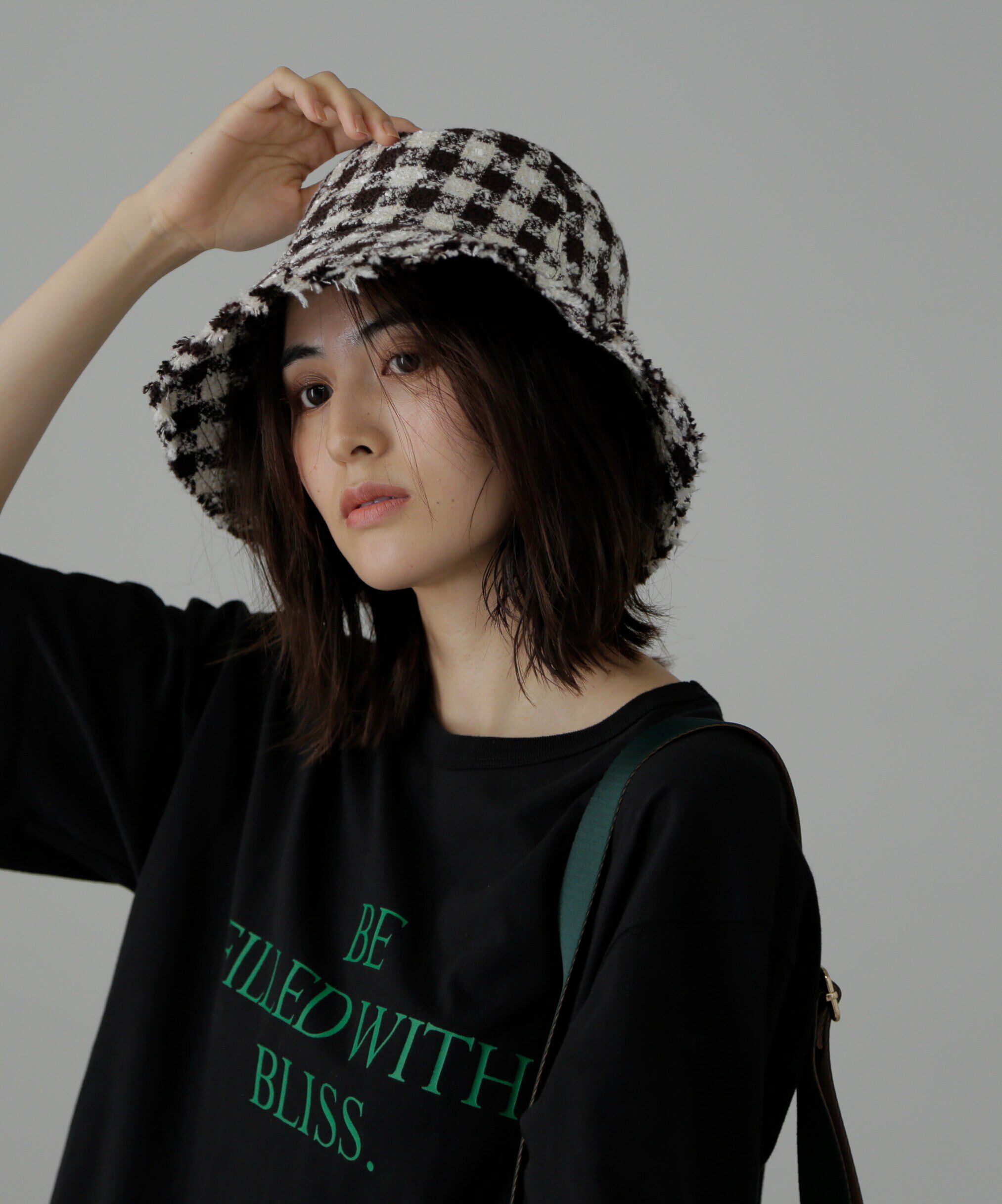  「ツイードハット」|ソックス|ブラウン柄1