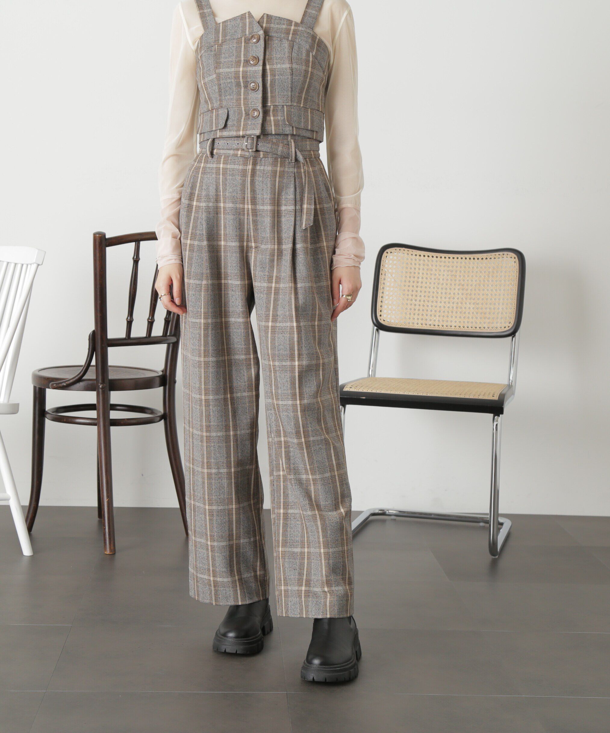  「＜SET UP対応＞[低身長サイズ/Sシリーズ]タックワイドパンツ」|その他|