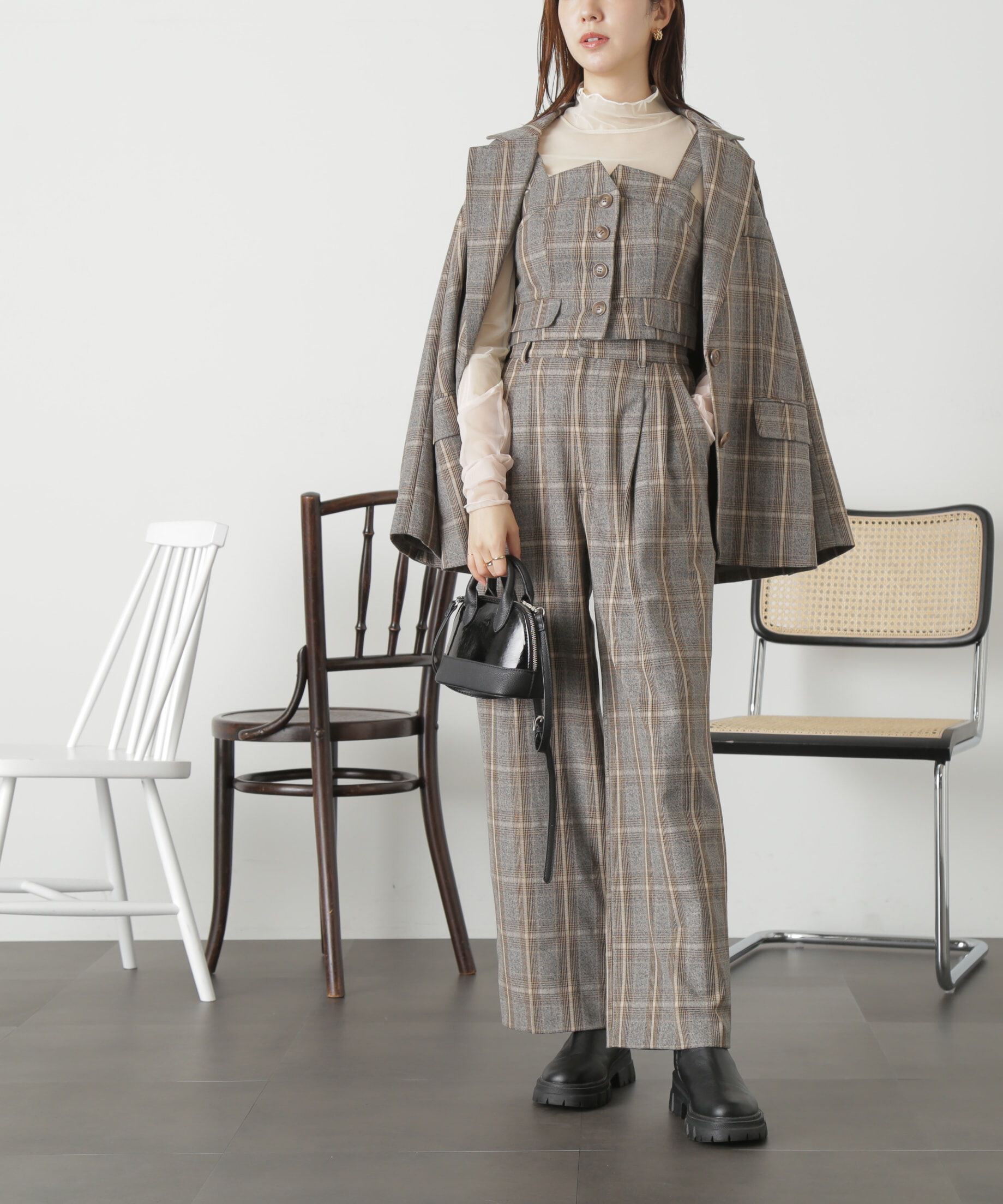  「＜SET UP対応＞[低身長サイズ/Sシリーズ]タックワイドパンツ」|その他|