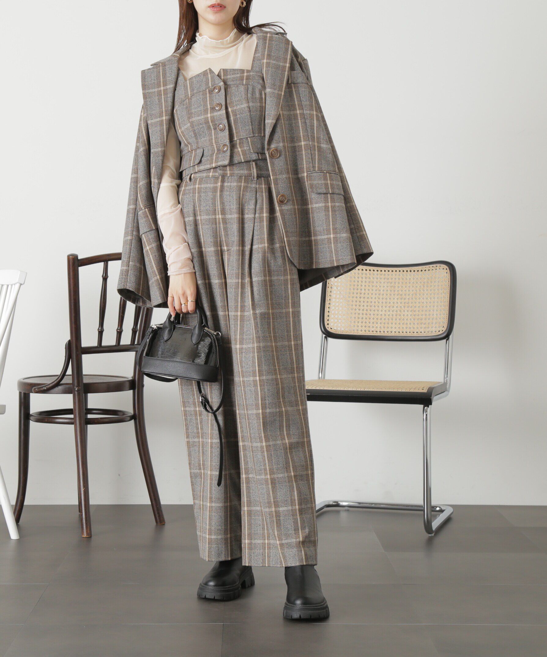  「＜SET UP対応＞[低身長サイズ/Sシリーズ]タックワイドパンツ」|その他|