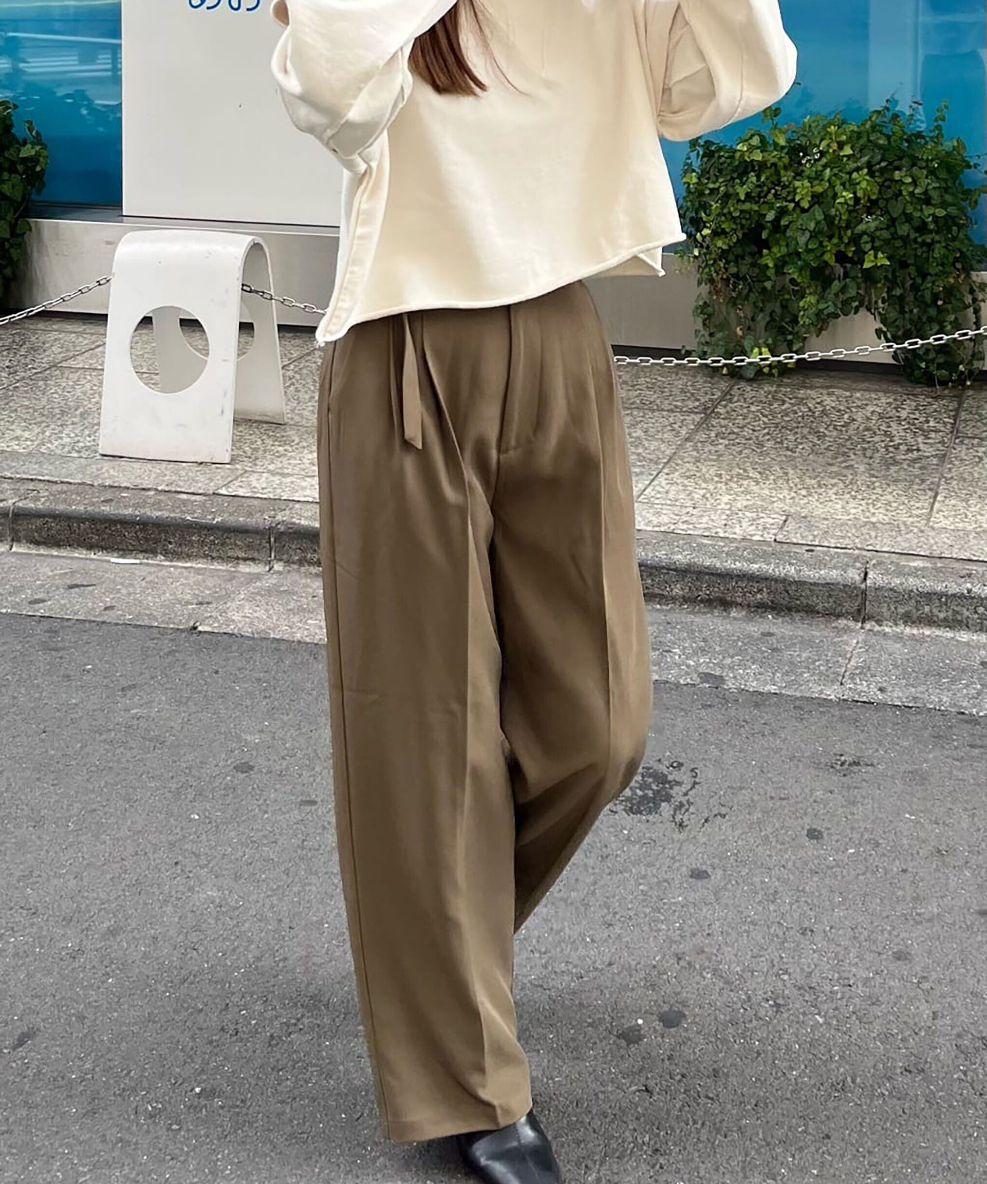  「＜SET UP対応＞[低身長サイズ/Sシリーズ]タックワイドパンツ」|その他|