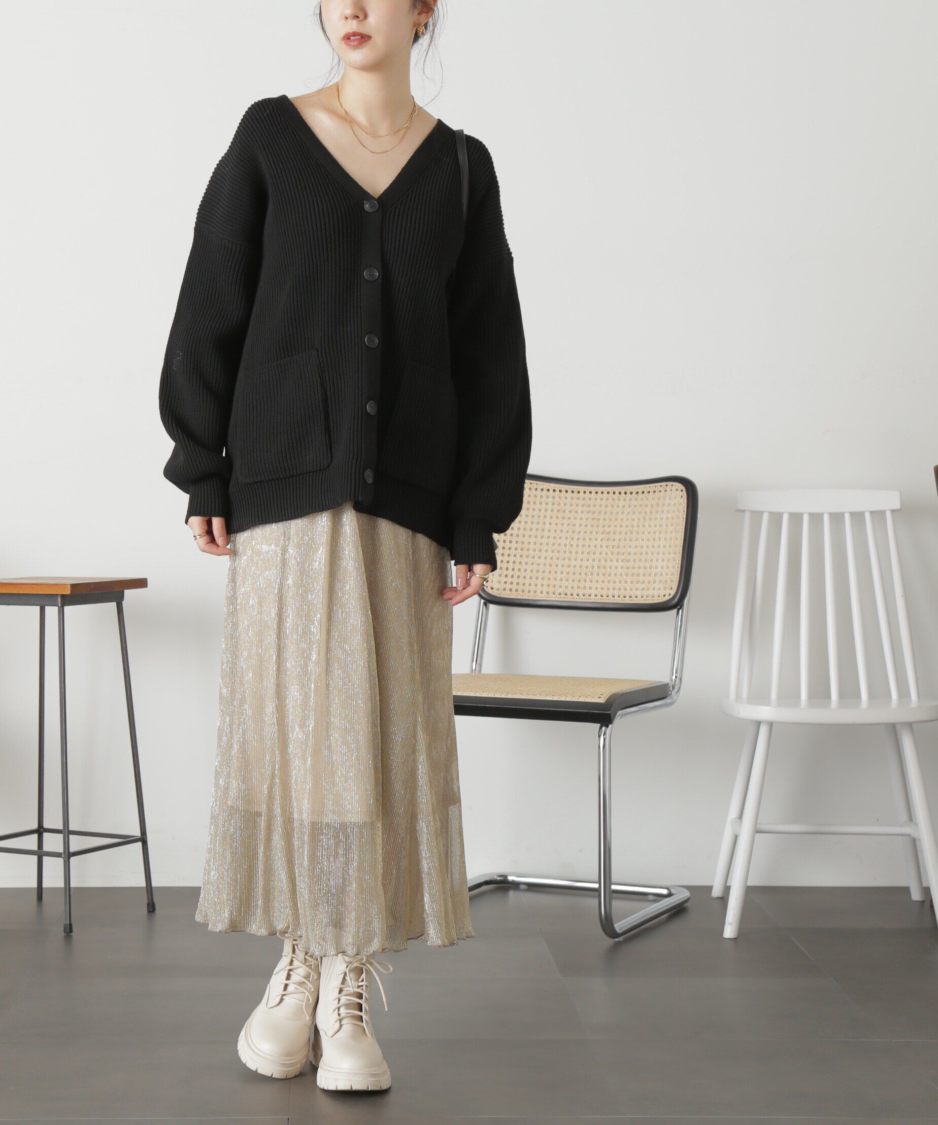  「［シルバーカラーWEB限定］ラメプリーツスカート」|スカート|