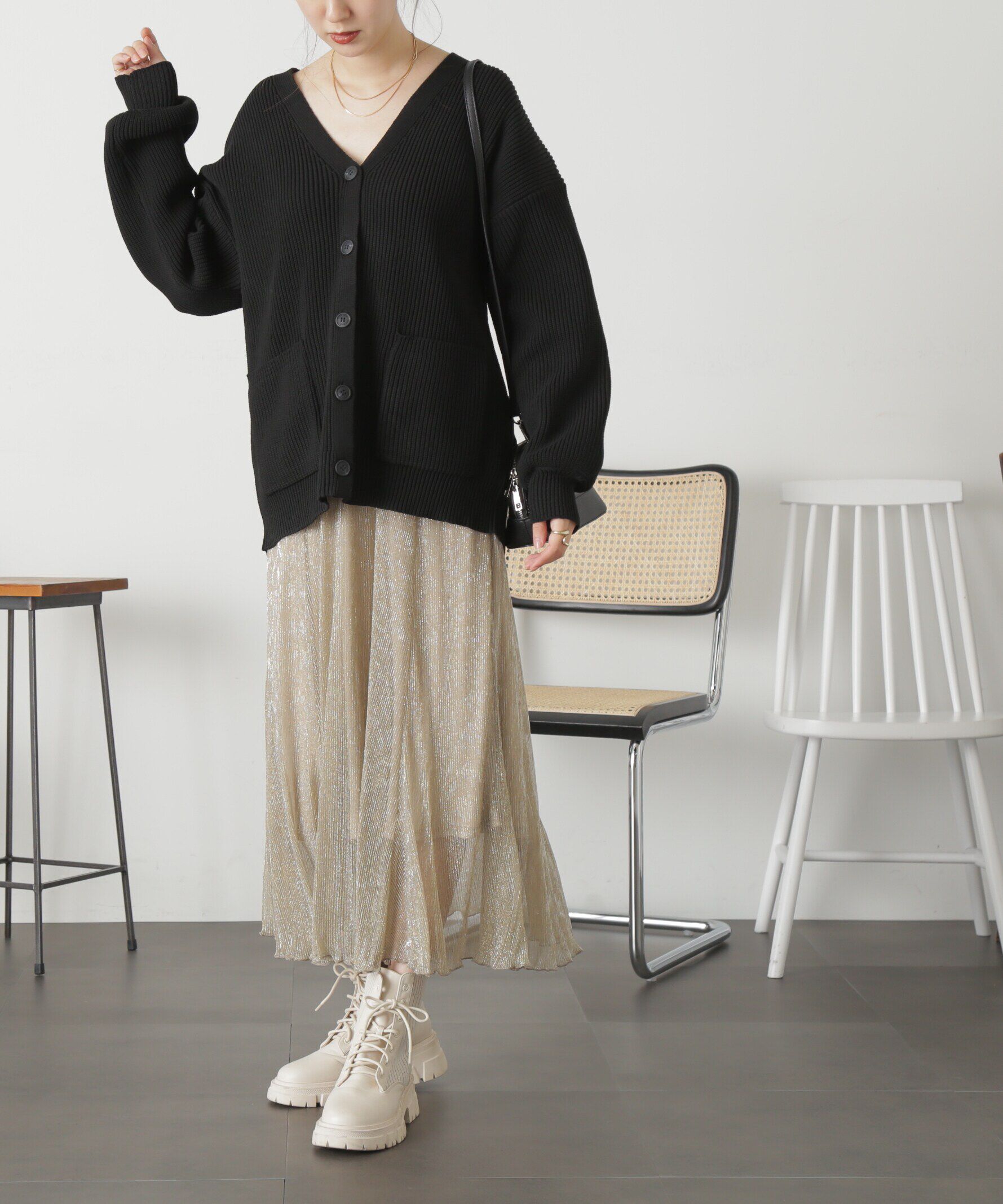  「［シルバーカラーWEB限定］ラメプリーツスカート」|スカート|