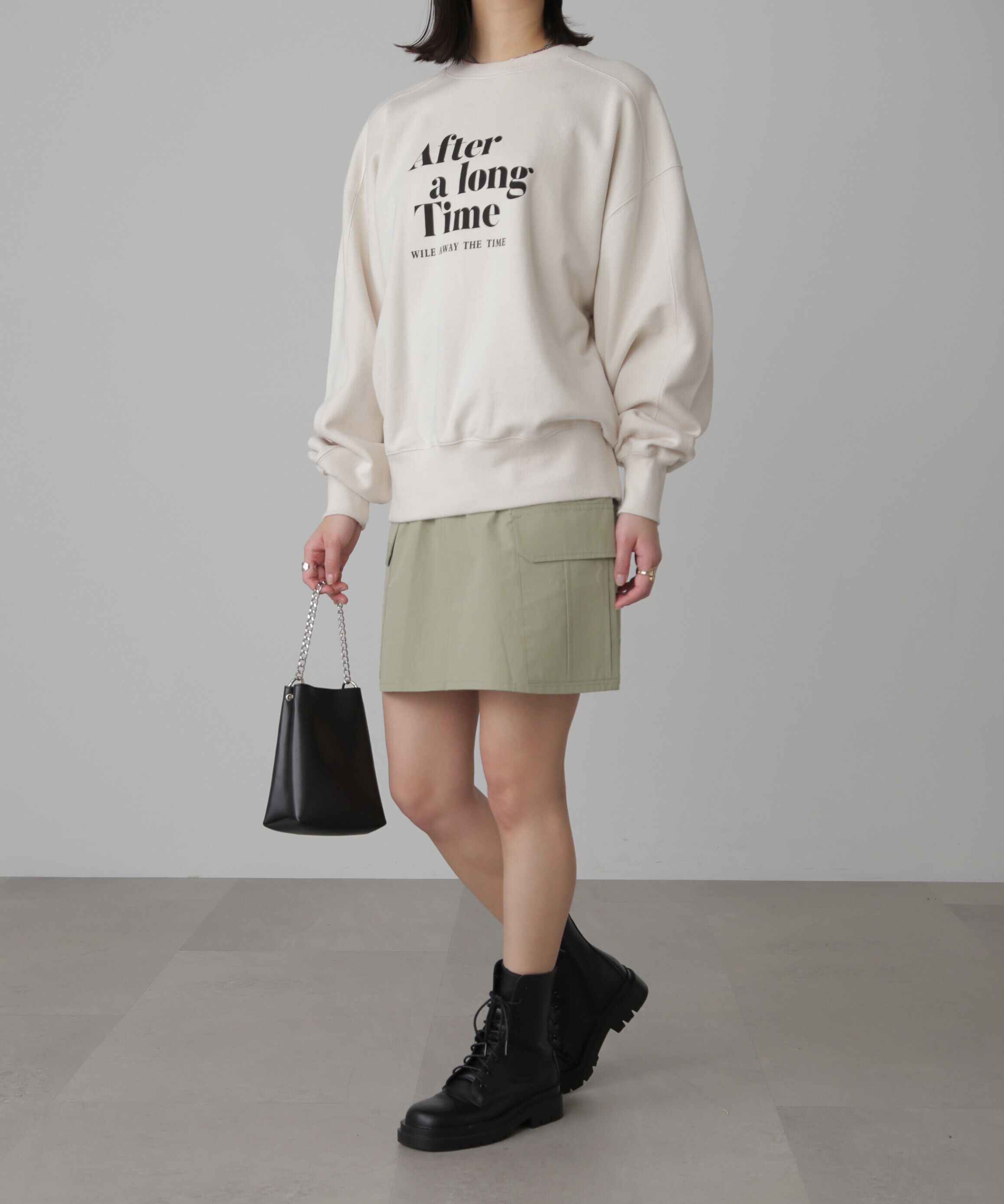  「ロゴプリントミドル丈スウェット」|Tシャツ・カットソー|