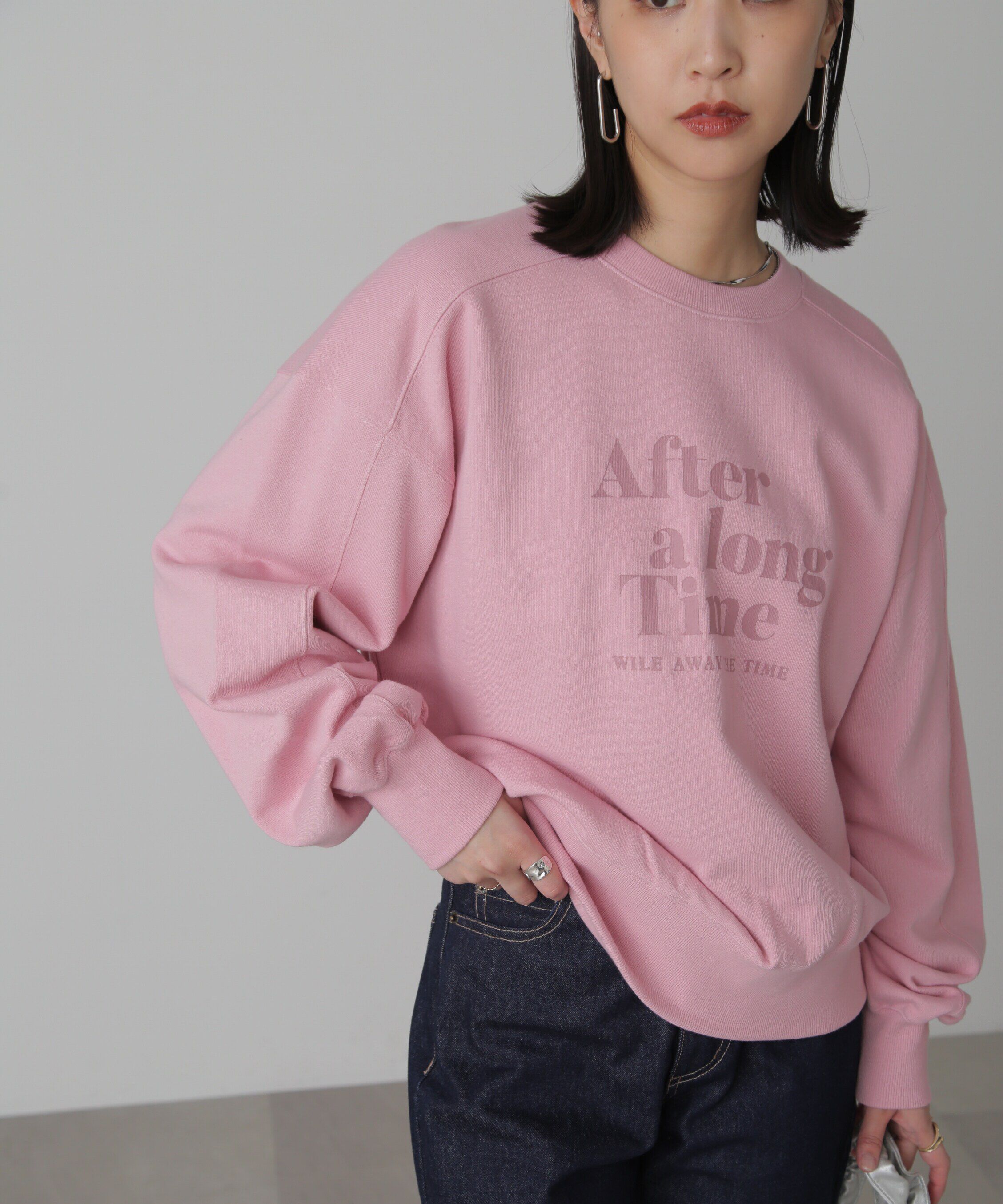  「ロゴプリントミドル丈スウェット」|Tシャツ・カットソー|