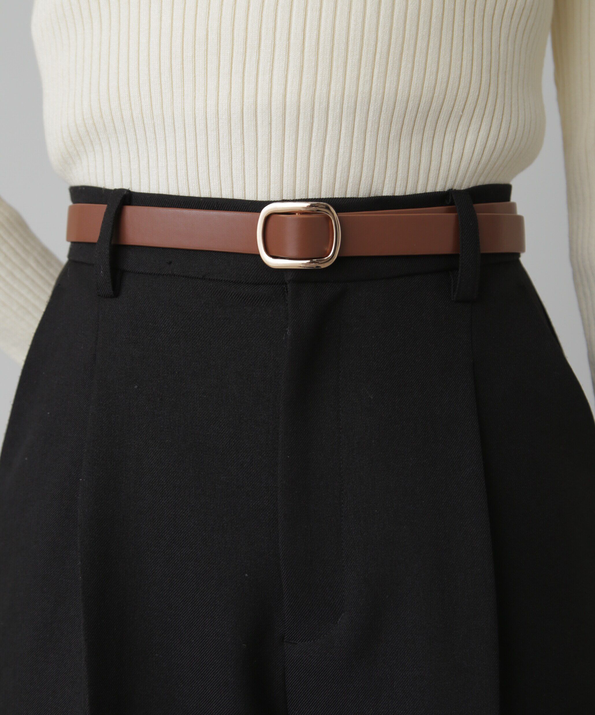  「ナローフリーベルト」|ハンカチ|ブラウン