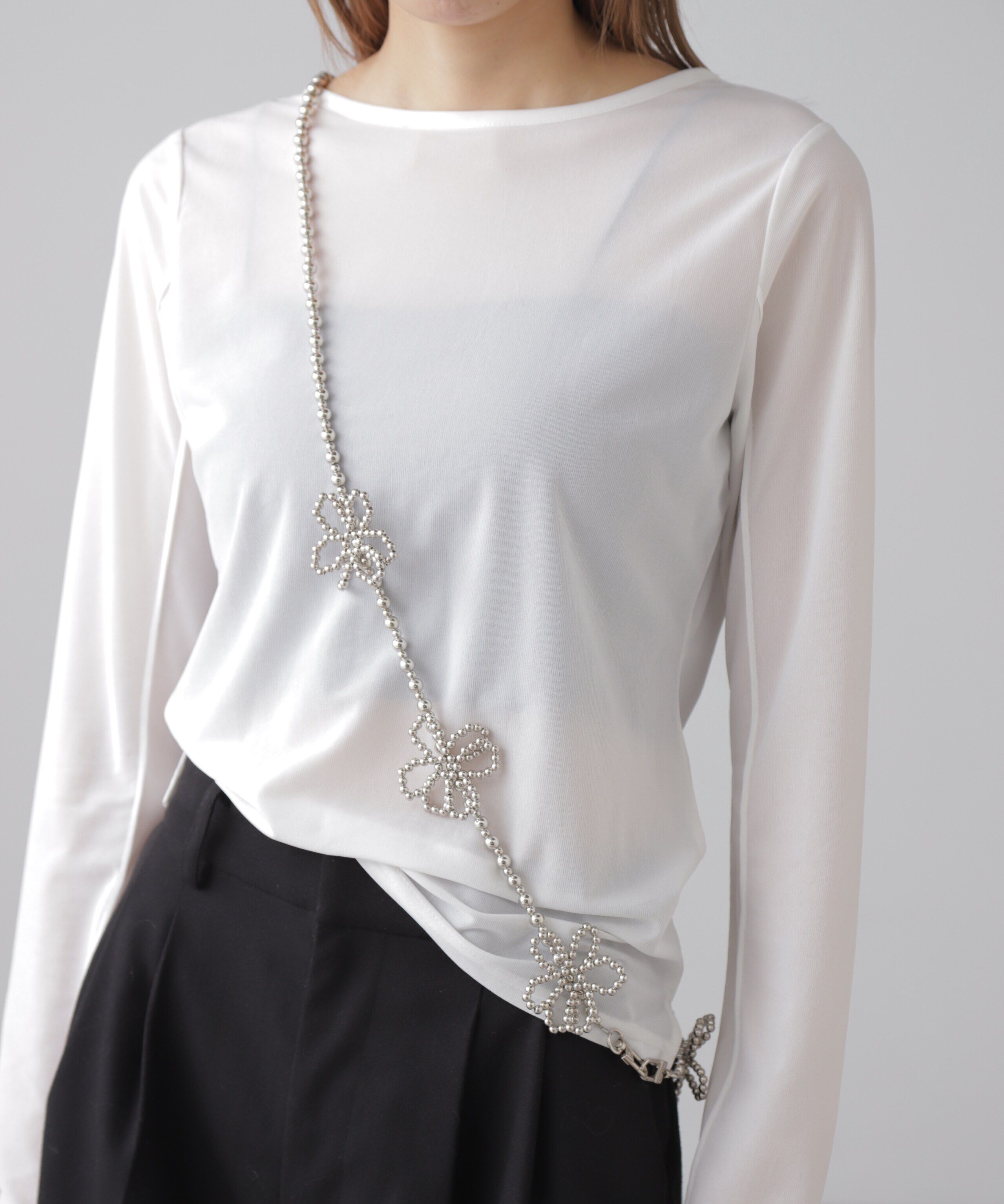  「ボールチェーンケイタイストラップ」|ハンカチ|シルバー