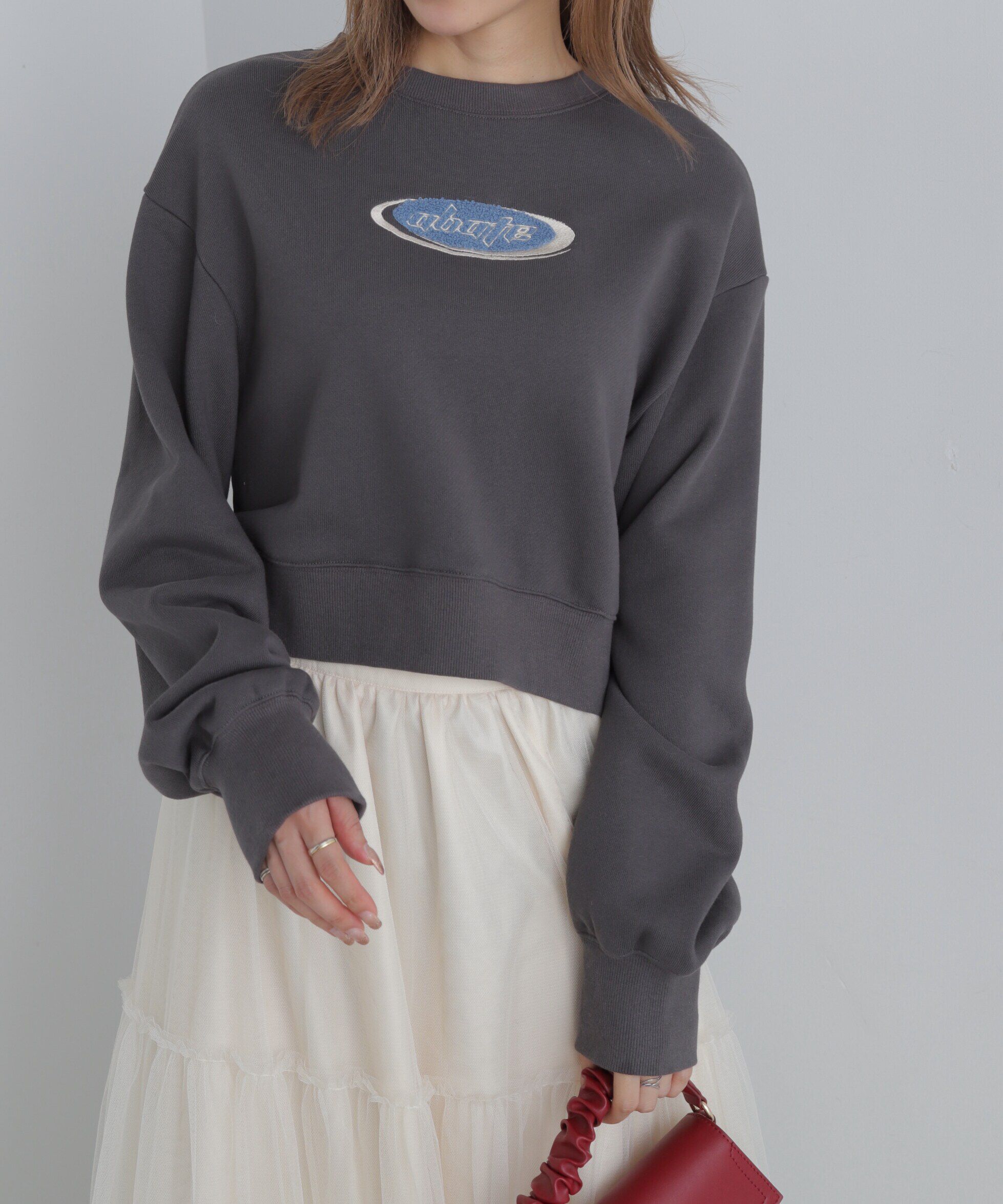  「スポーツロゴサガラ刺繍ショート丈スウェット」|Tシャツ・カットソー|スミクロ