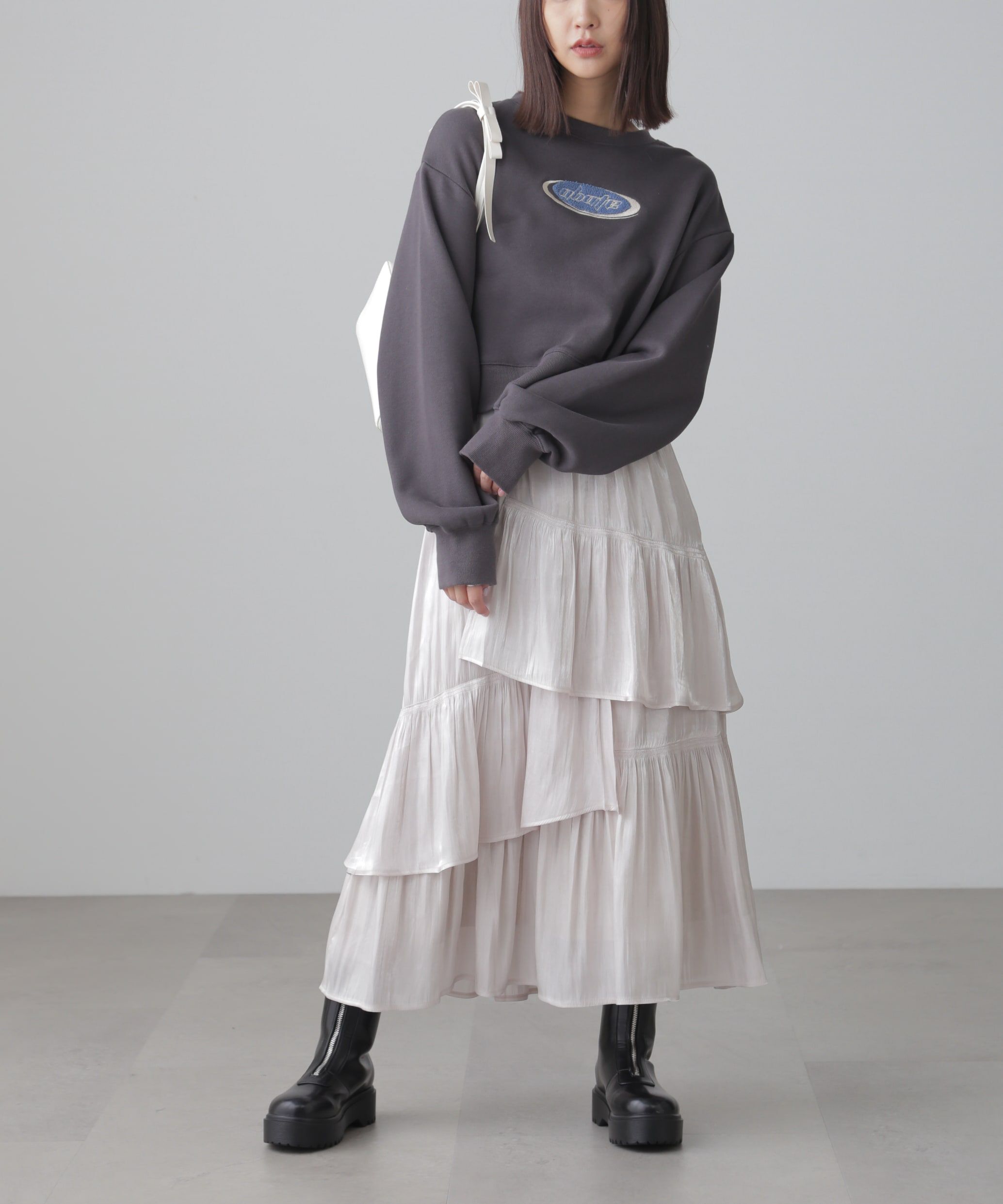  「スポーツロゴサガラ刺繍ショート丈スウェット」|Tシャツ・カットソー|