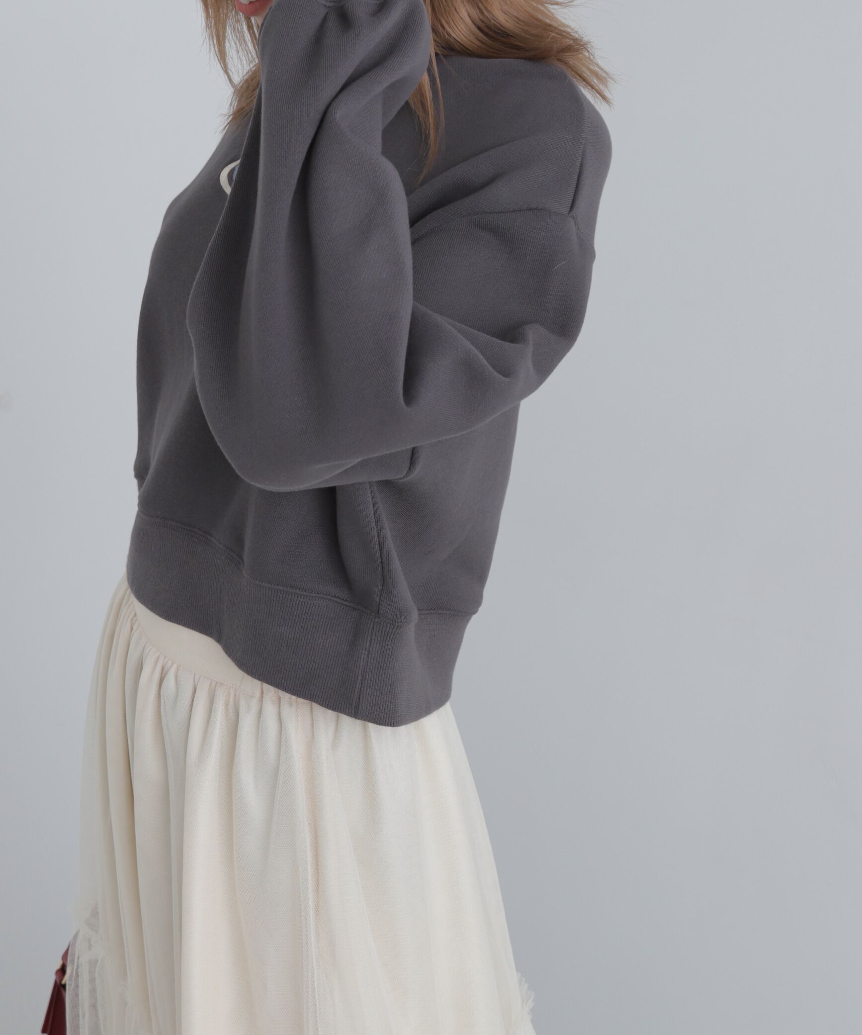  「スポーツロゴサガラ刺繍ショート丈スウェット」|Tシャツ・カットソー|