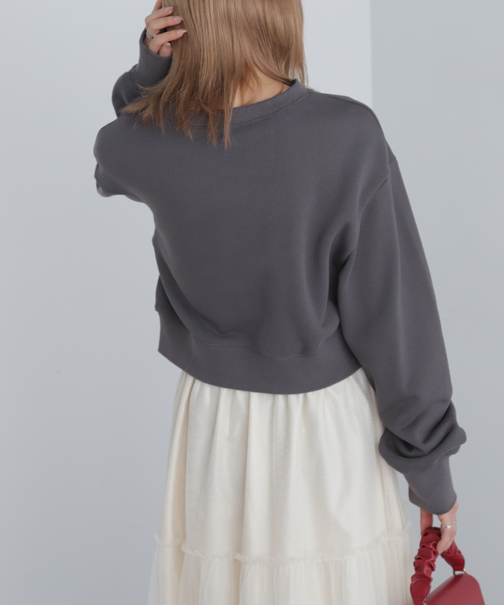  「スポーツロゴサガラ刺繍ショート丈スウェット」|Tシャツ・カットソー|