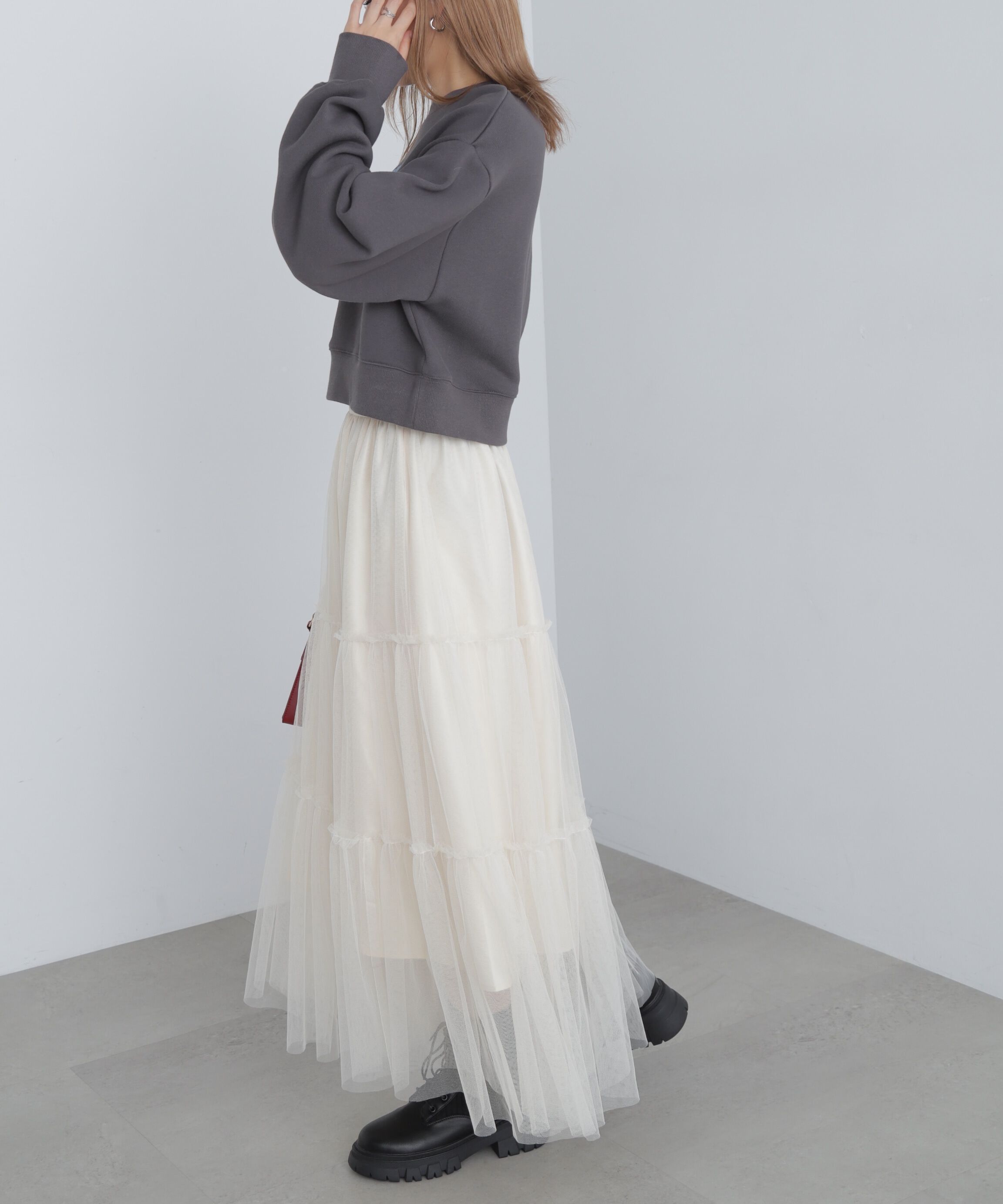  「スポーツロゴサガラ刺繍ショート丈スウェット」|Tシャツ・カットソー|