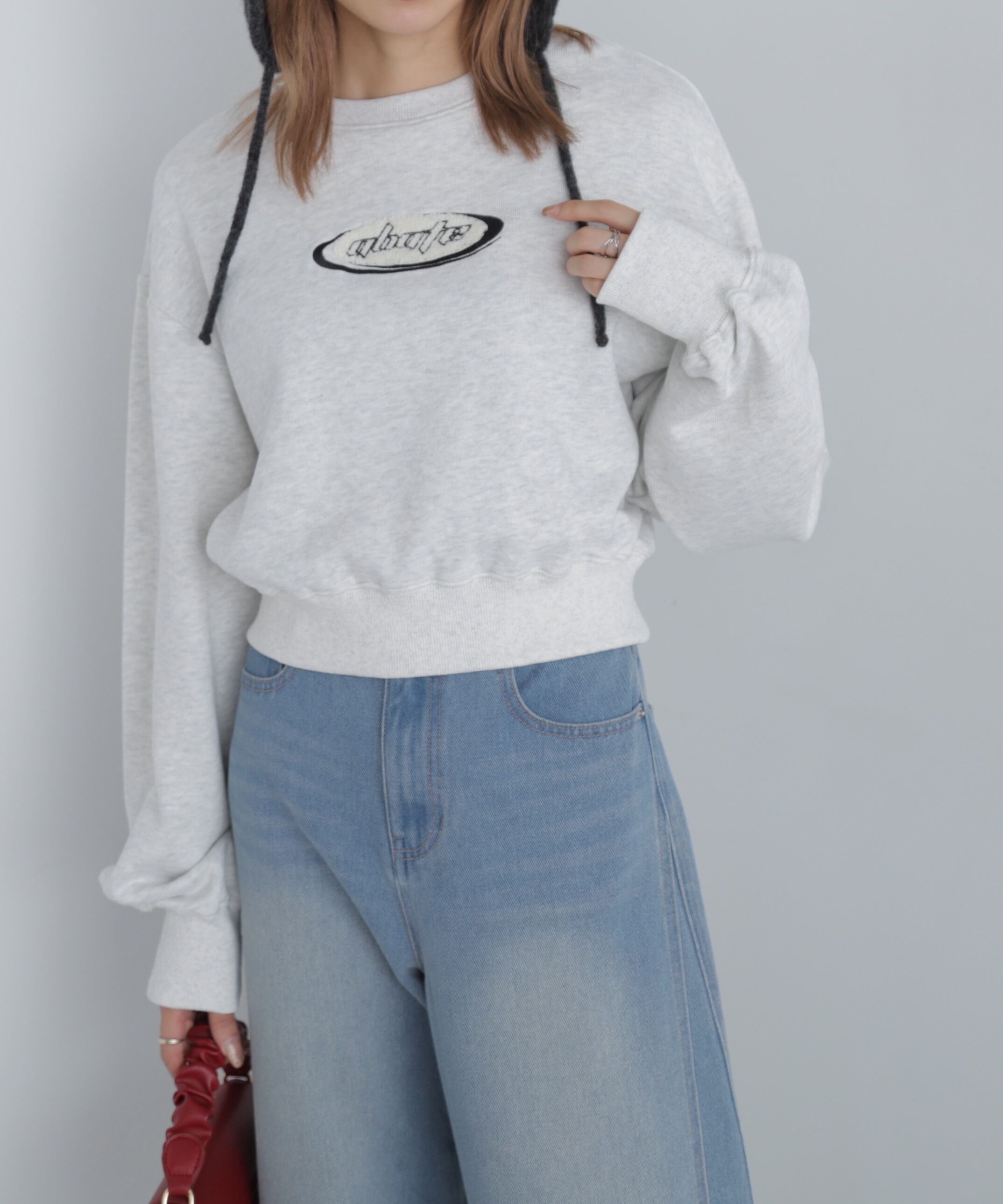  「スポーツロゴサガラ刺繍ショート丈スウェット」|Tシャツ・カットソー|オートミール