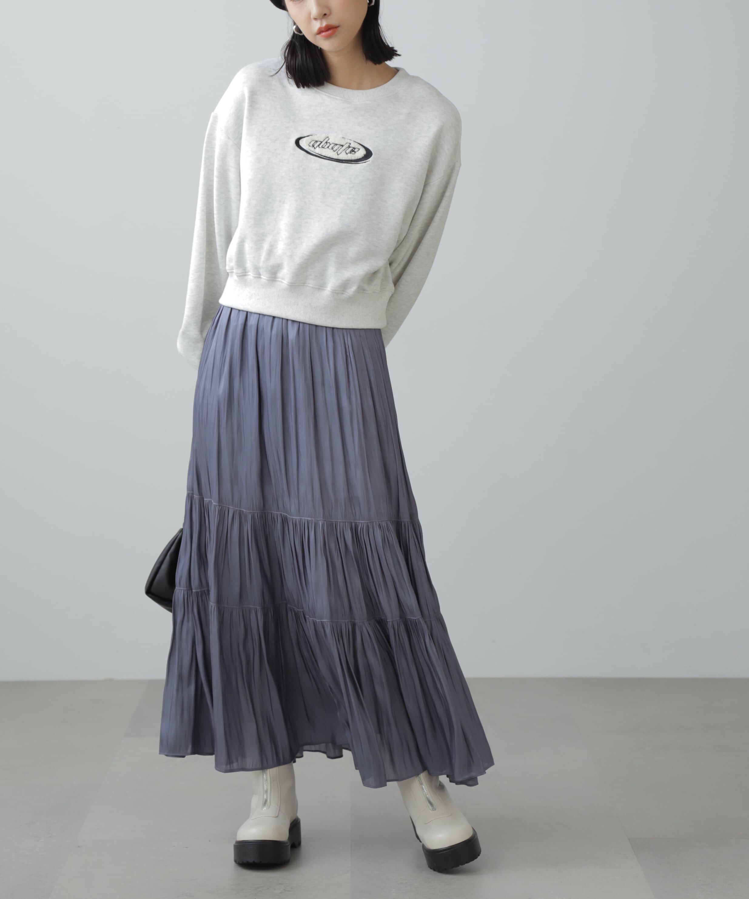  「スポーツロゴサガラ刺繍ショート丈スウェット」|Tシャツ・カットソー|