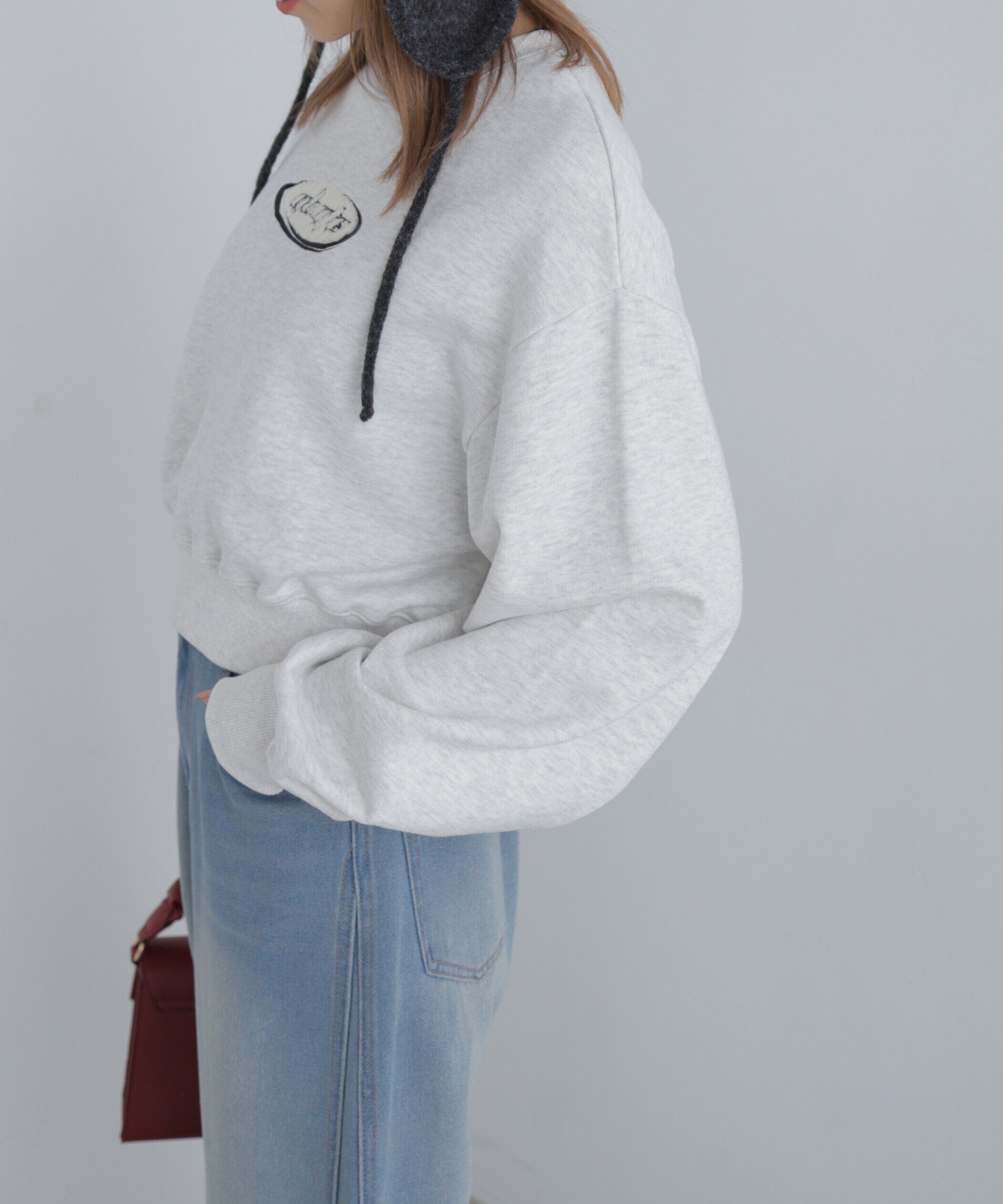  「スポーツロゴサガラ刺繍ショート丈スウェット」|Tシャツ・カットソー|