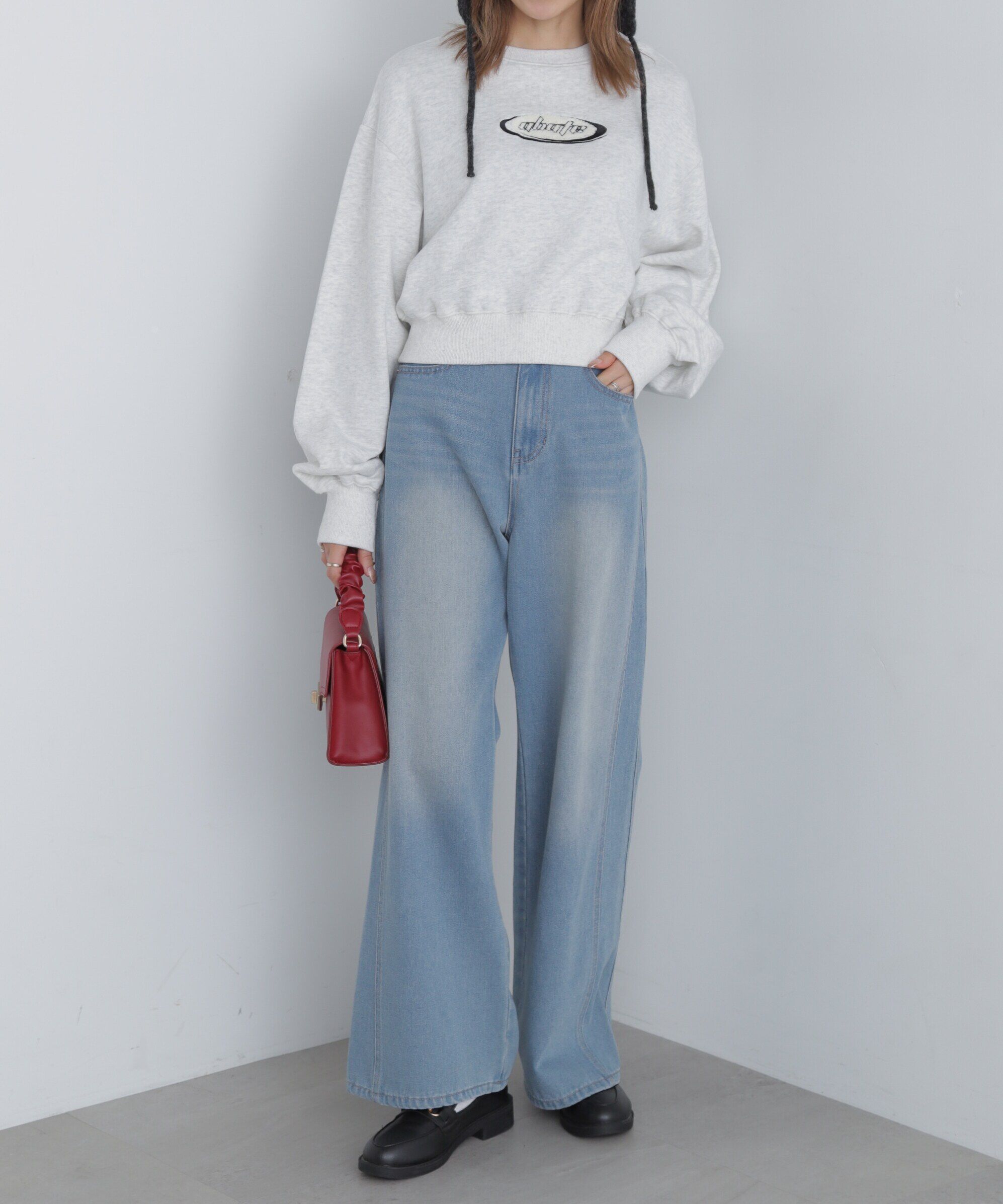  「スポーツロゴサガラ刺繍ショート丈スウェット」|Tシャツ・カットソー|