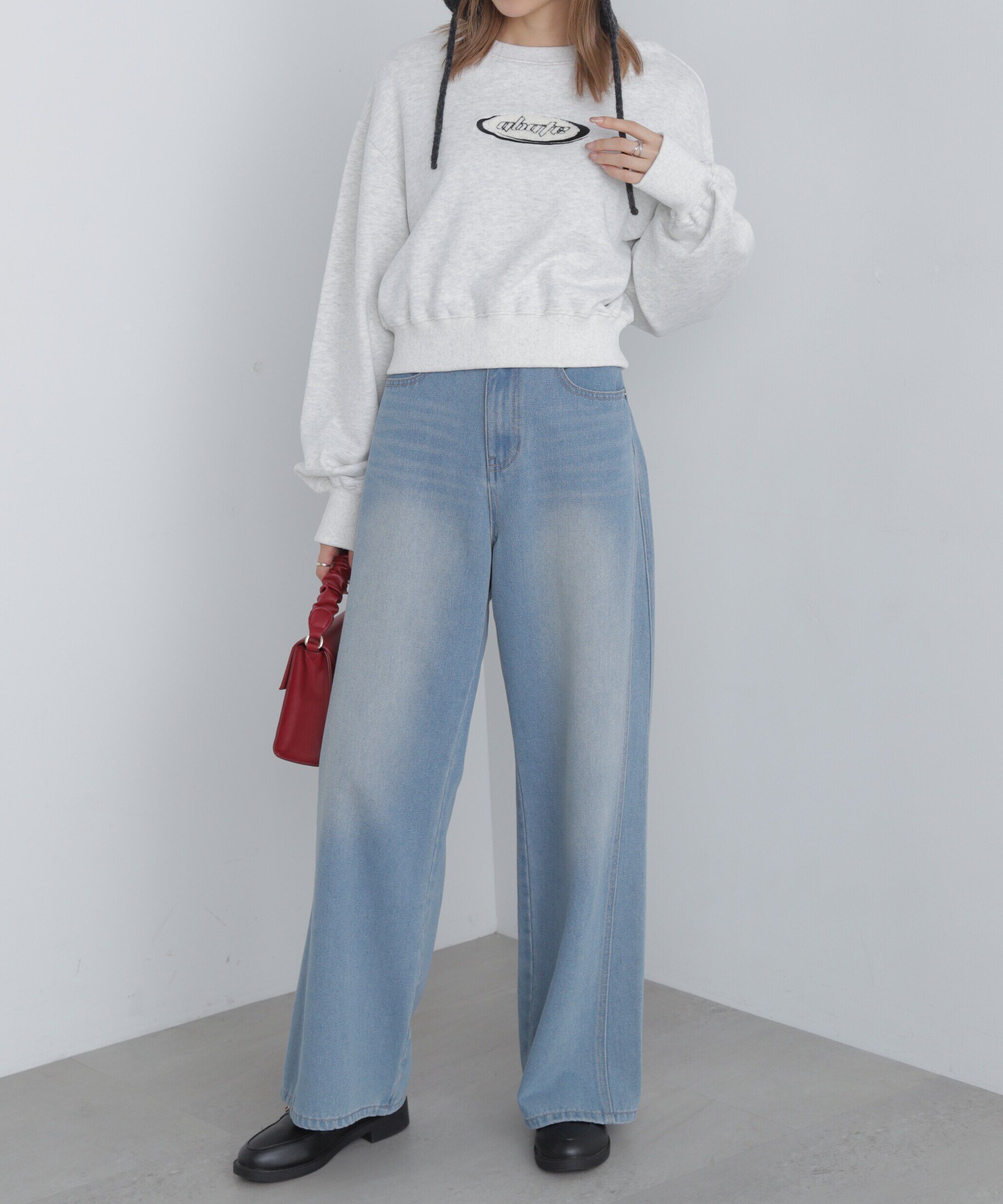  「スポーツロゴサガラ刺繍ショート丈スウェット」|Tシャツ・カットソー|