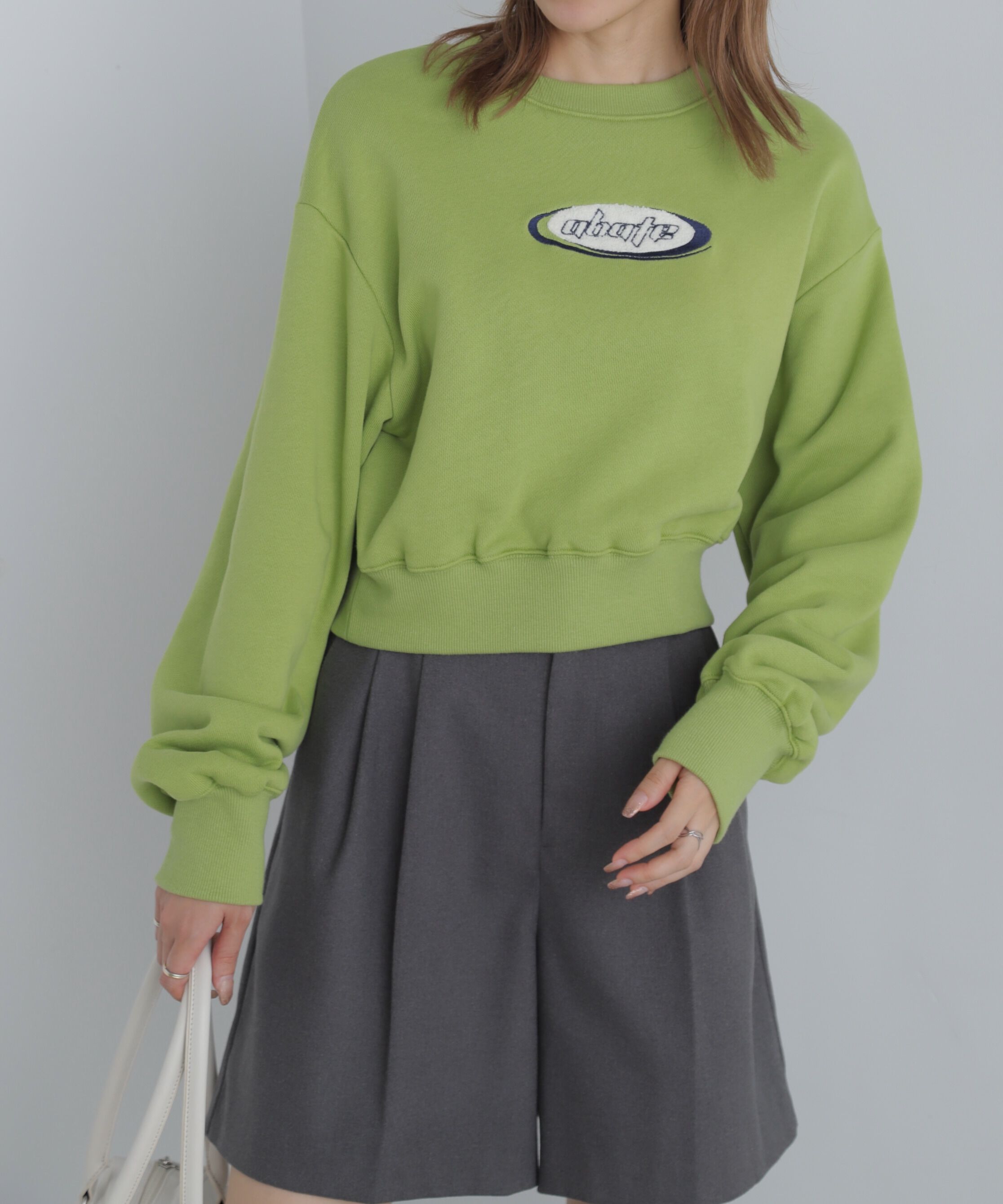  「スポーツロゴサガラ刺繍ショート丈スウェット」|Tシャツ・カットソー|