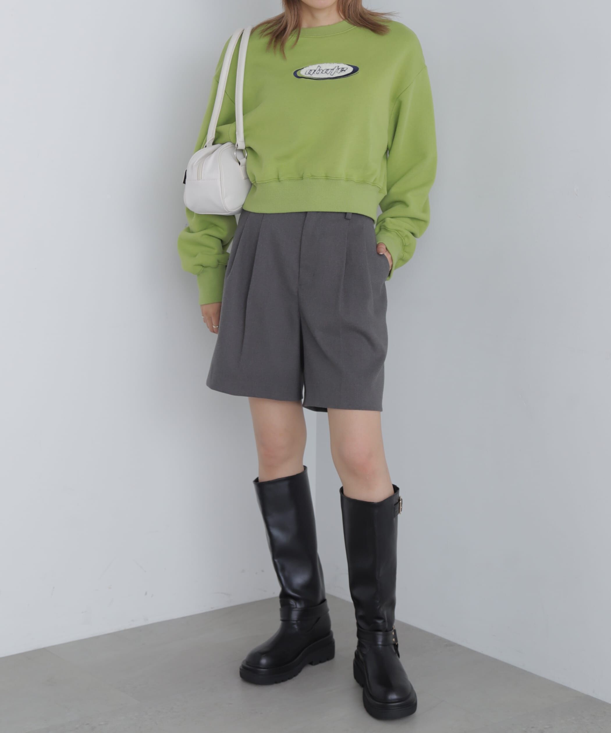  「スポーツロゴサガラ刺繍ショート丈スウェット」|Tシャツ・カットソー|