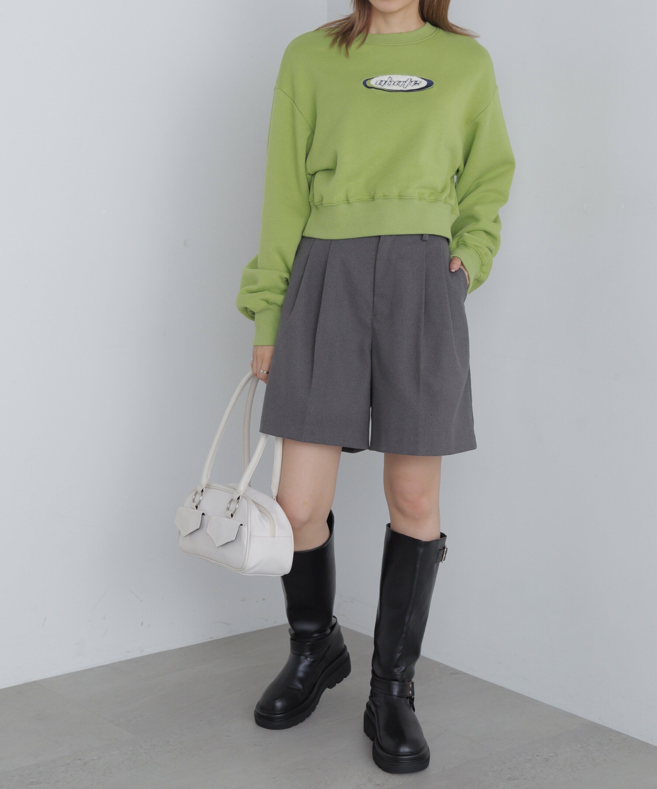  「スポーツロゴサガラ刺繍ショート丈スウェット」|Tシャツ・カットソー|