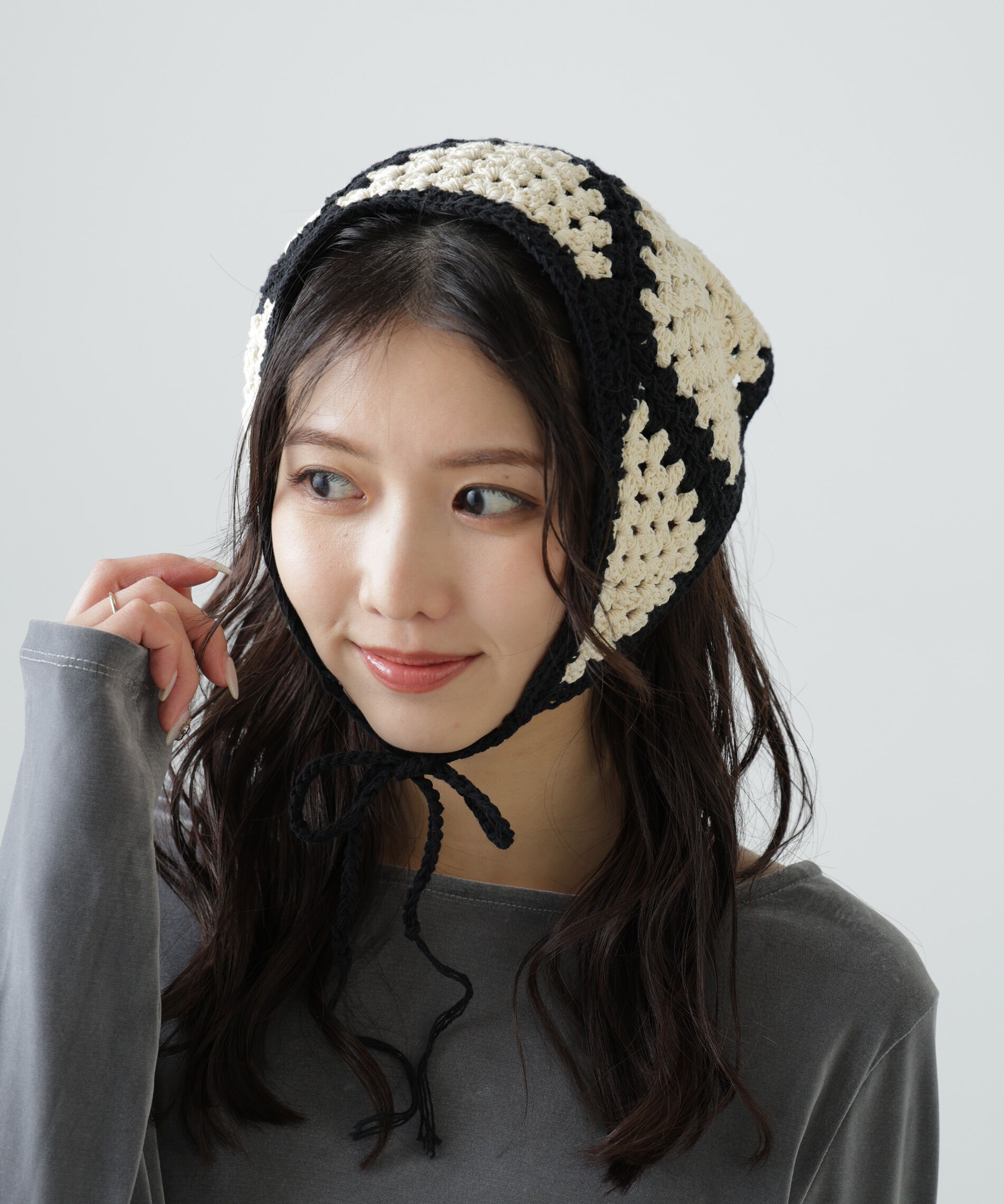  「スクエアパターンバブーシュカ」|ハンカチ|